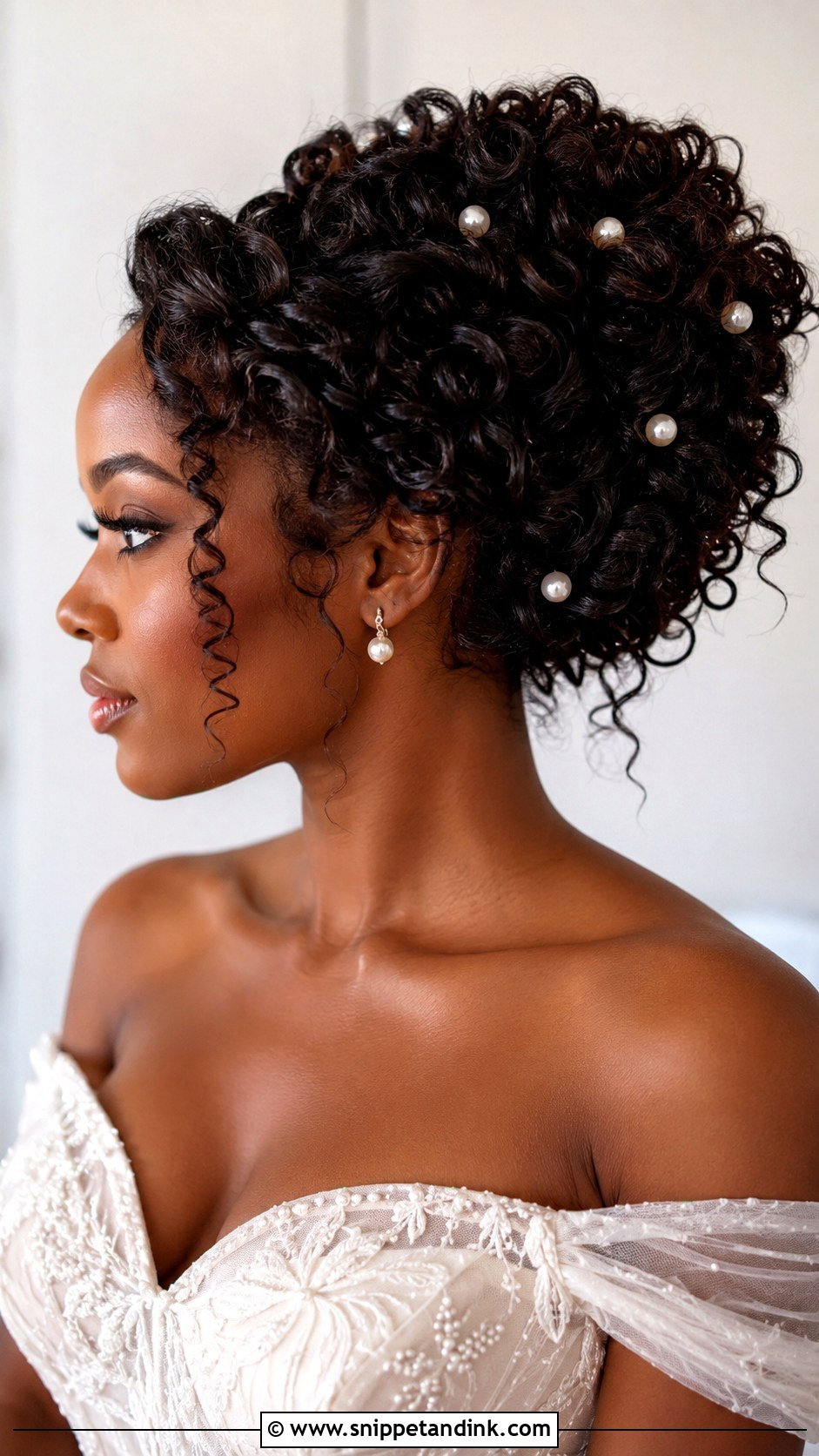 Curly Wedding Updo With Pearls - Snippet and Ink - 15 Wedding Updo with Pearls Ideas
