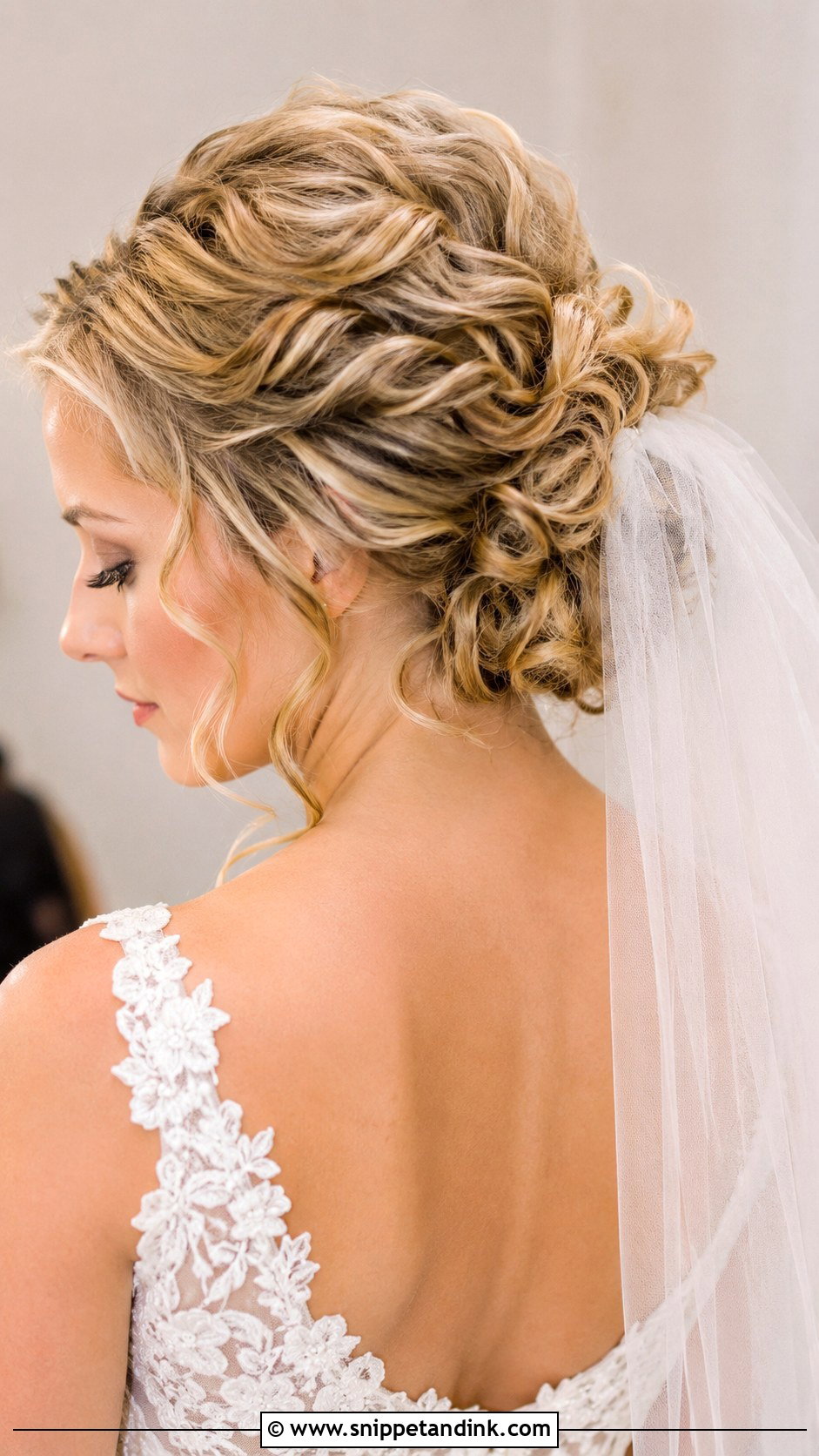 Curly Wedding Updo With Veil - Snippet and Ink - 20 Fancy Curly Wedding Hairstyles