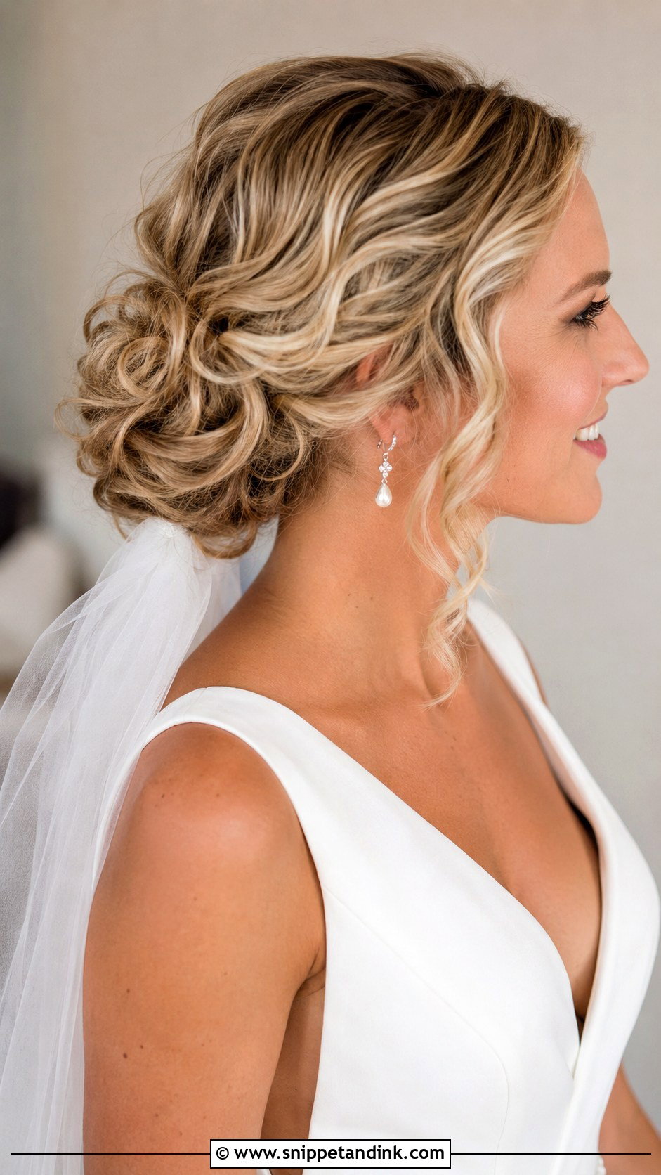 Curly Wedding Updo With Veil - Snippet and Ink - 15 Wedding Updo for Curly Hair Ideas