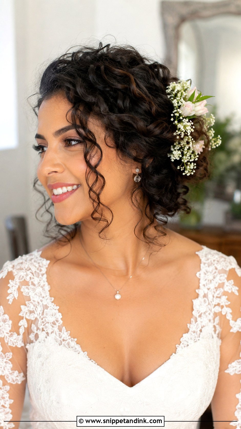 Curly Wedding Updo for Shoulder Length Hair - Snippet and Ink - 20 Wedding Hairstyles for Shoulder Length Hair