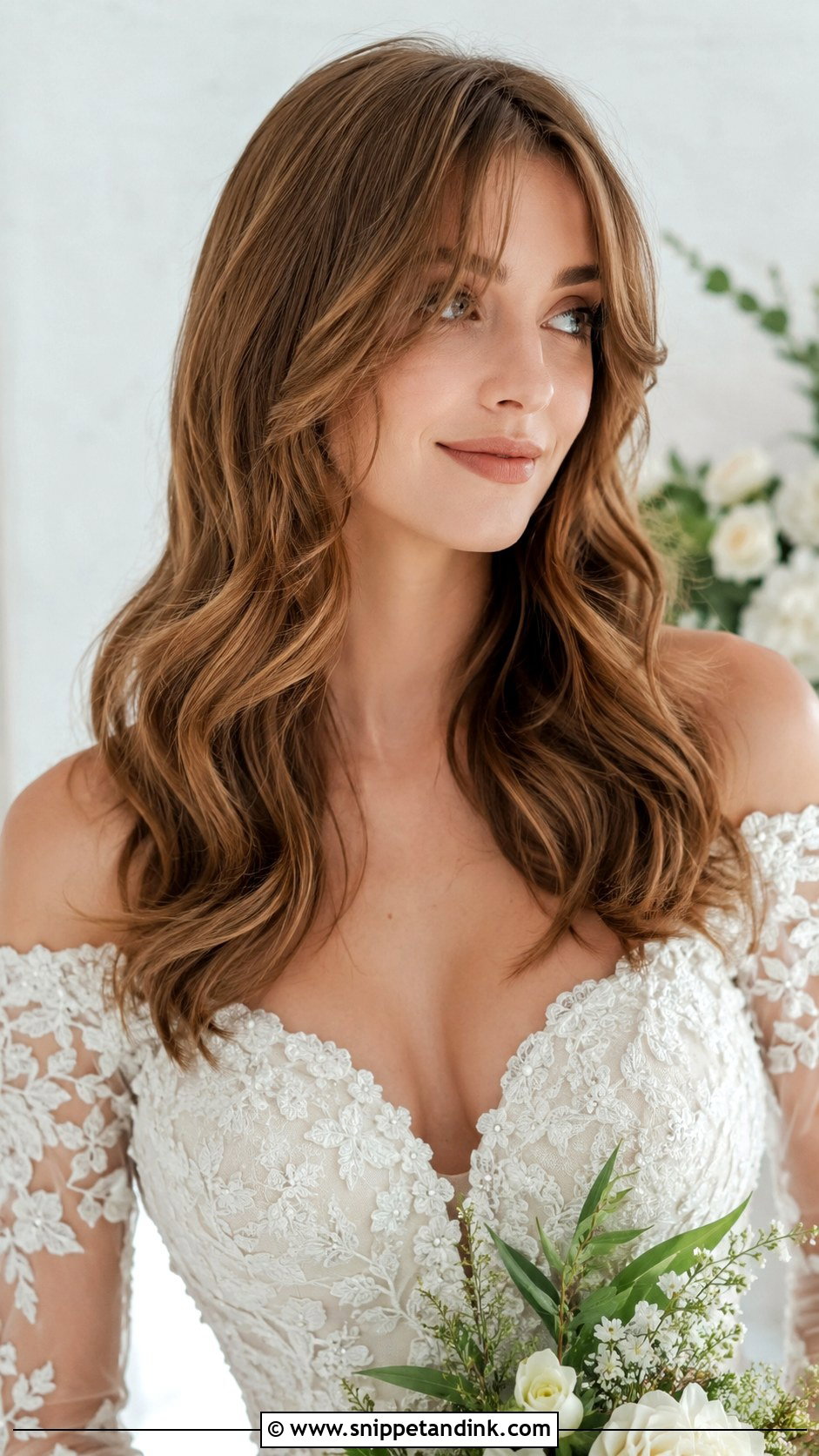 Curtain Bangs Blowout - Snippet and Ink - 25 Wedding Blowout Hair Ideas