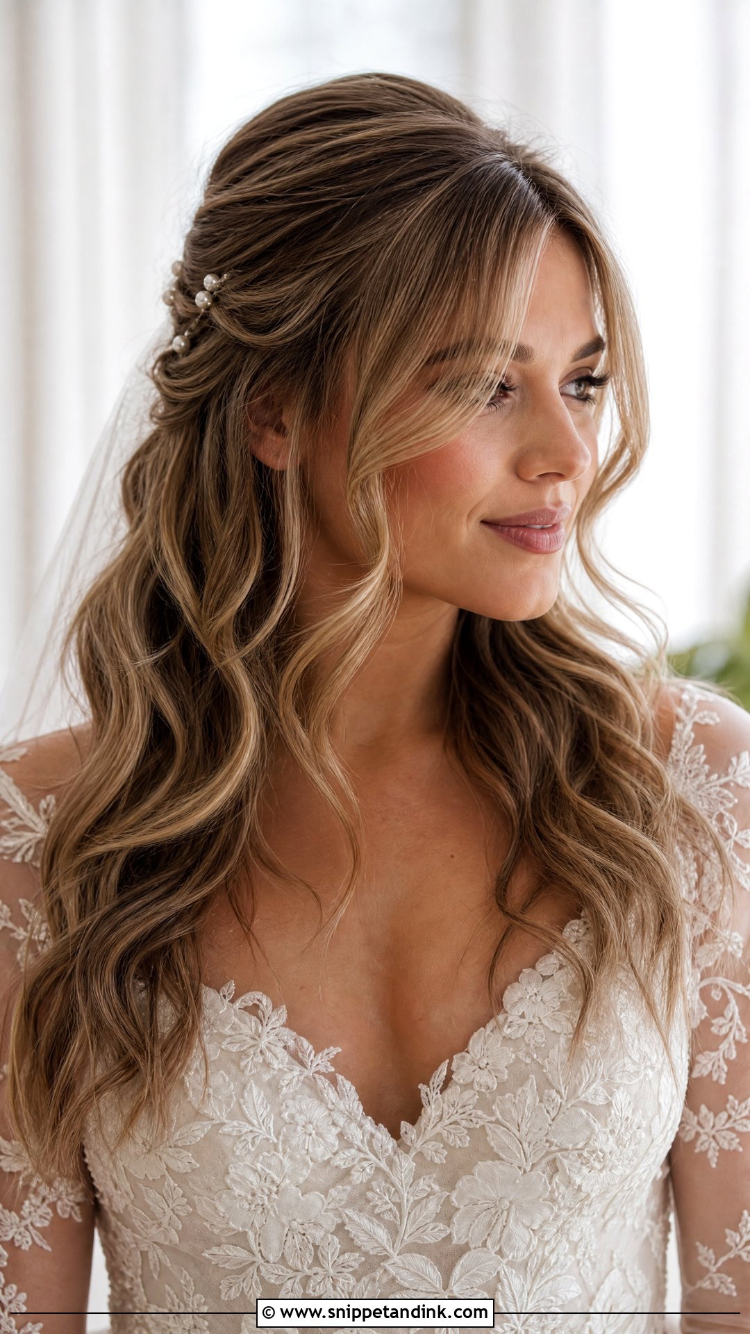 Curtain Bangs Bridal Hair For Round Face - Snippet and Ink - 15 Bridal Hair for Round Face Brides