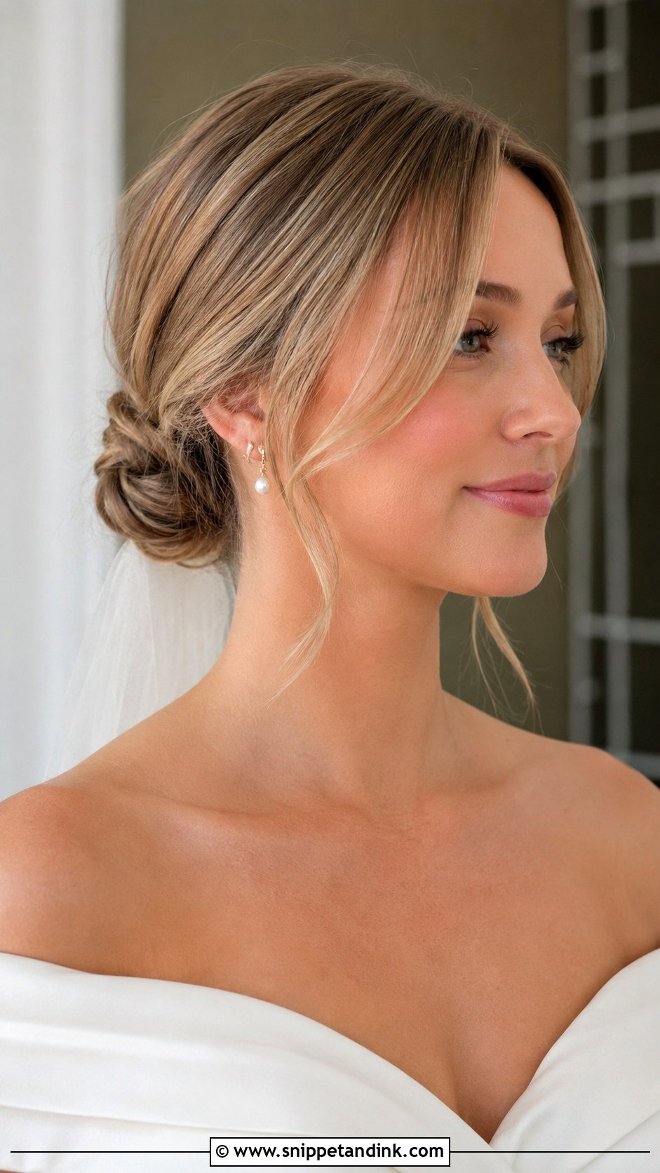 Curtain Bangs Wedding Chignon - Snippet and Ink - 20 Curtain Bangs Wedding Hairstyle Ideas