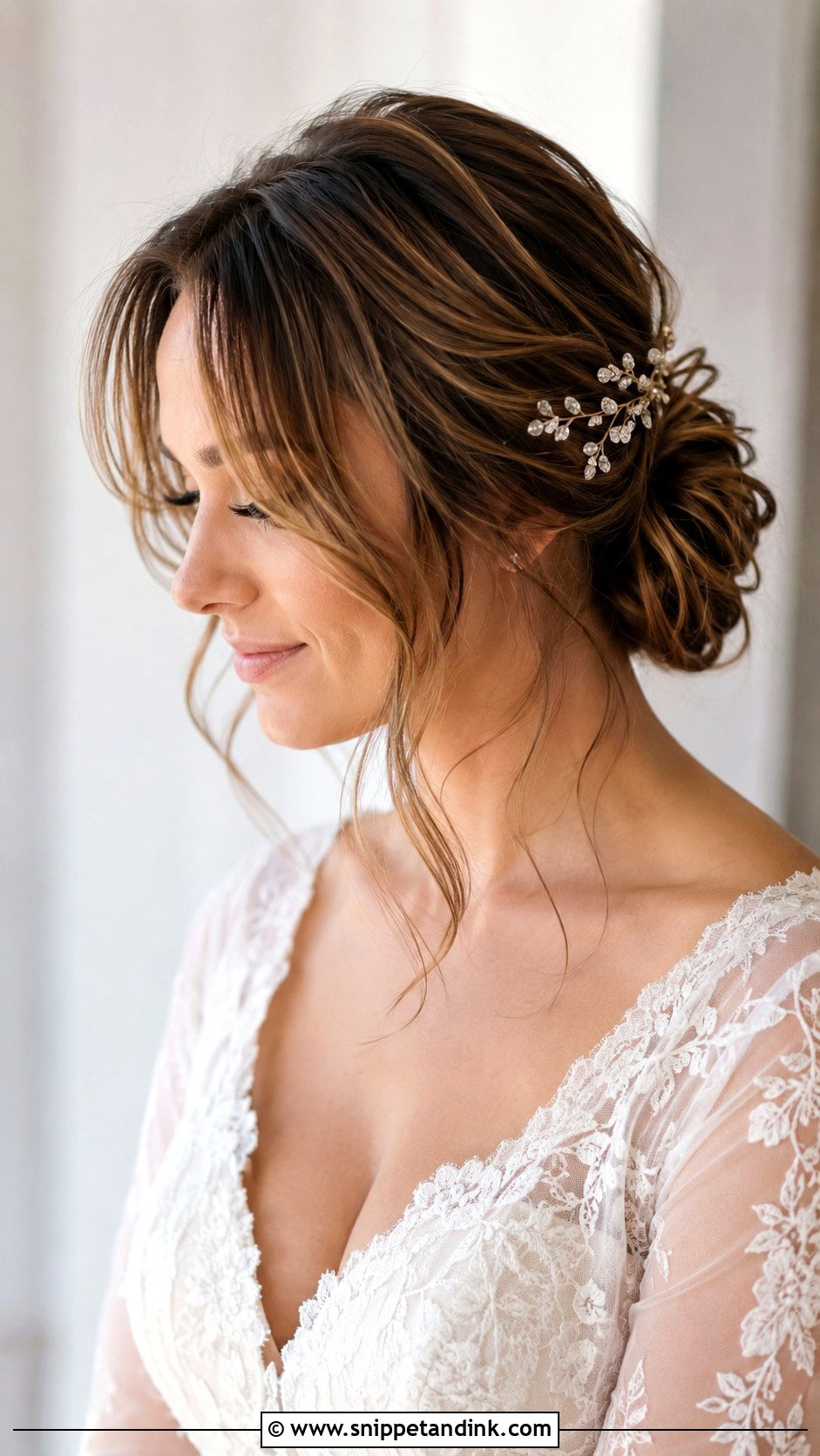 Curtain Bangs Wedding Hair For Thin Hair - Snippet and Ink - 15 Wedding Hair Styles for Thinner Hair