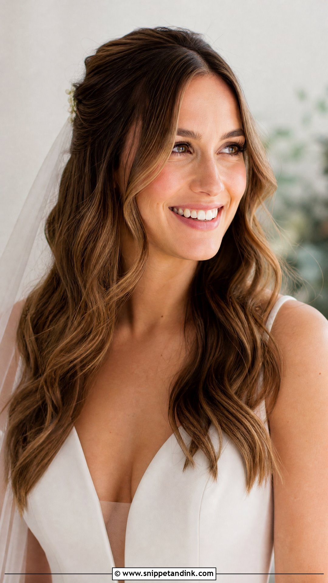 Curtain Bangs Wedding Hairstyle - Snippet and Ink - 20 Casual Wedding Hair Ideas