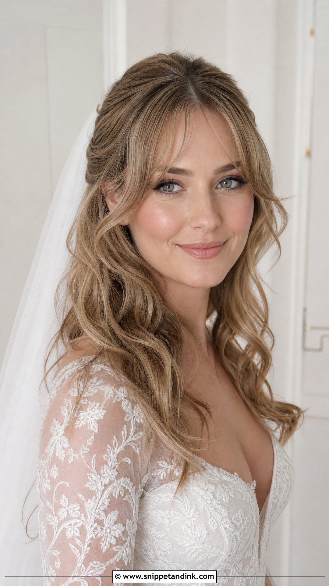Curtain Bangs Wedding Hairstyle - Snippet and Ink - 15 Big Forehead Hairstyles for Wedding