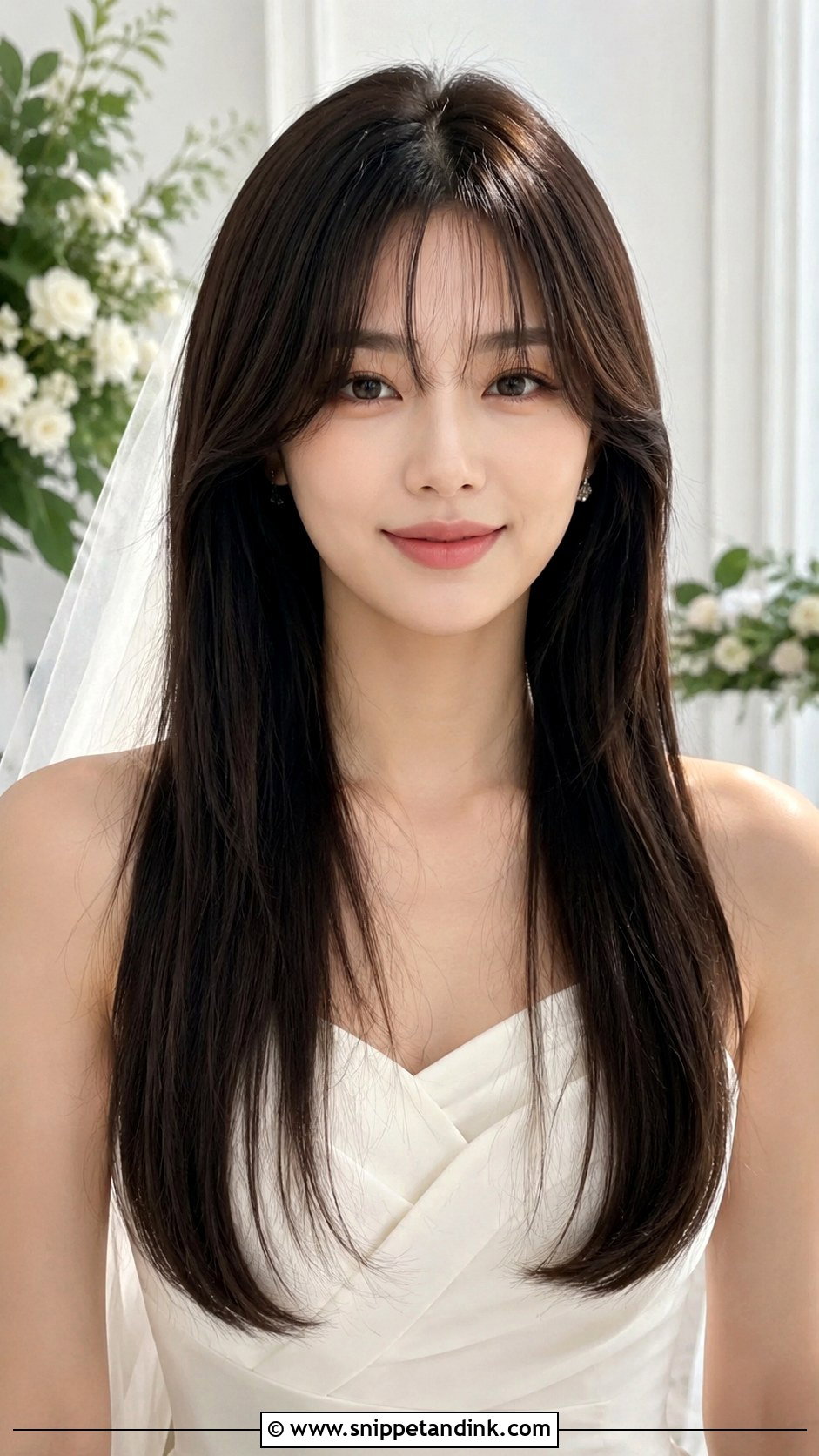 Curtain Bangs Wedding Straight Hair - Snippet and Ink - 20 Curtain Bangs Wedding Hairstyle Ideas