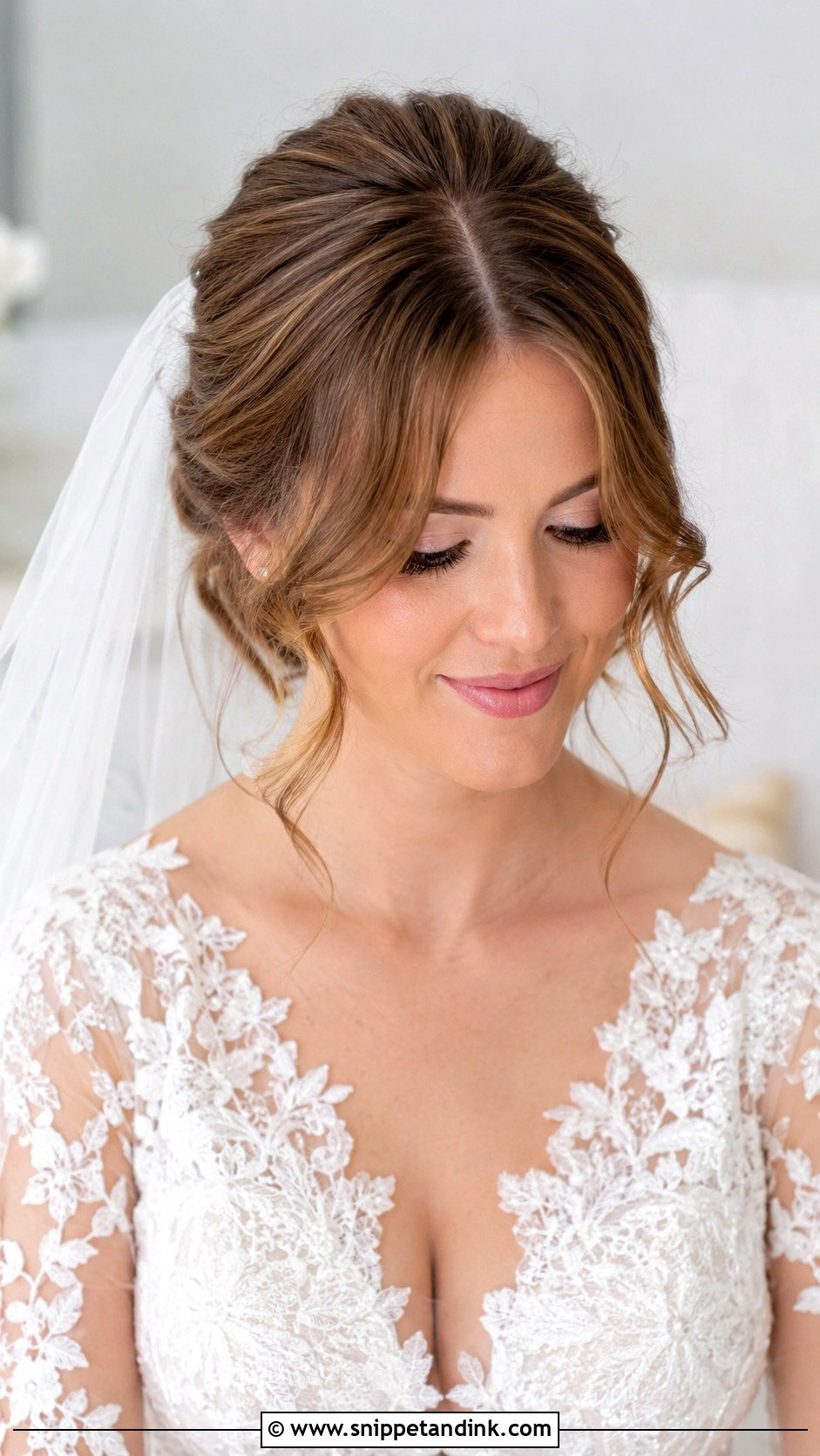 Curtain Bangs Wedding Updo - Snippet and Ink - 25 Bridal Hairstyles with Bangs