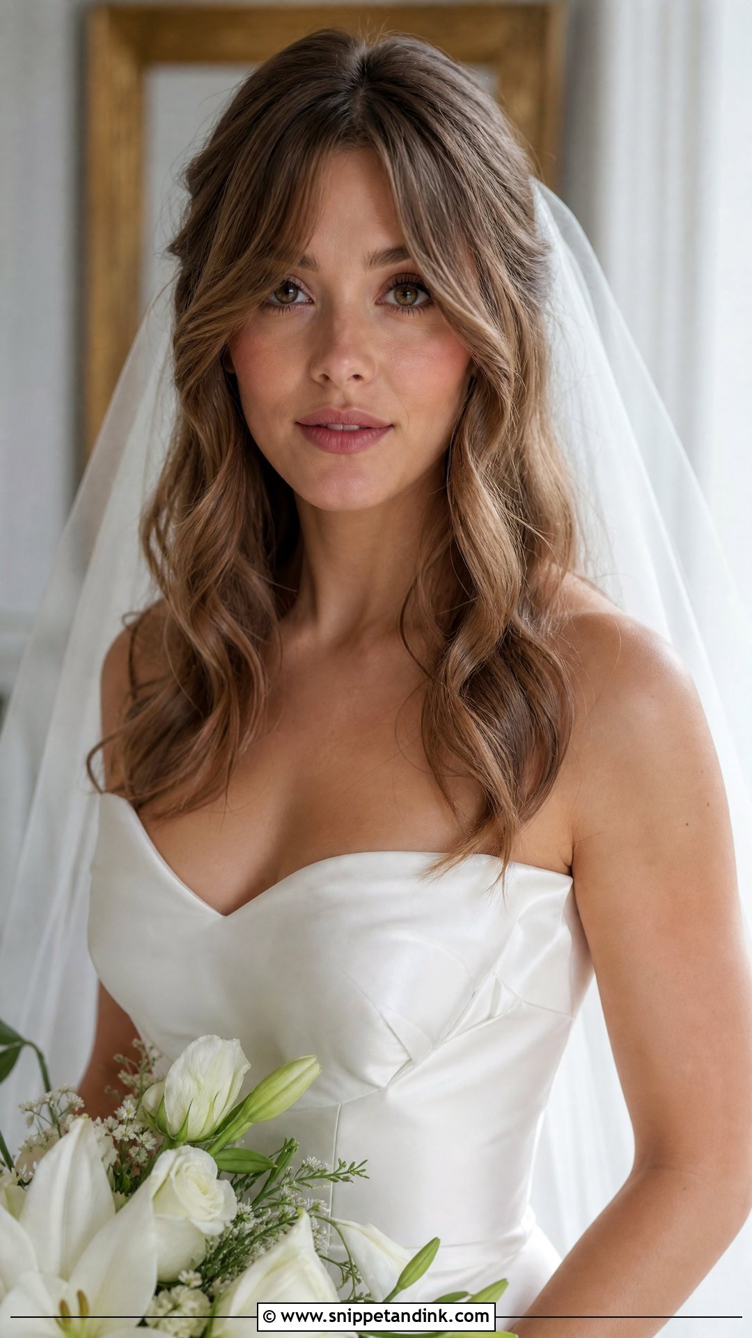 Curtain Bangs With Curls - Snippet and Ink - 20 Curled Bridal Hair Ideas