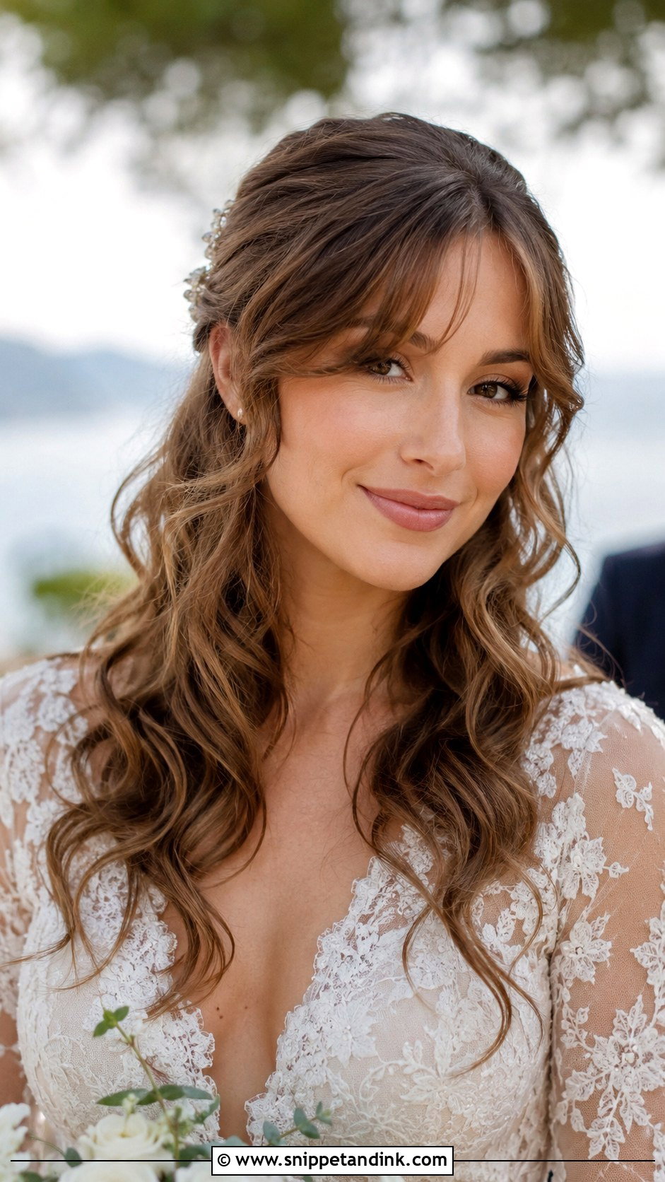 Curtain Bangs With Curls - Snippet and Ink - 20 Curled Wedding Hair Down Ideas