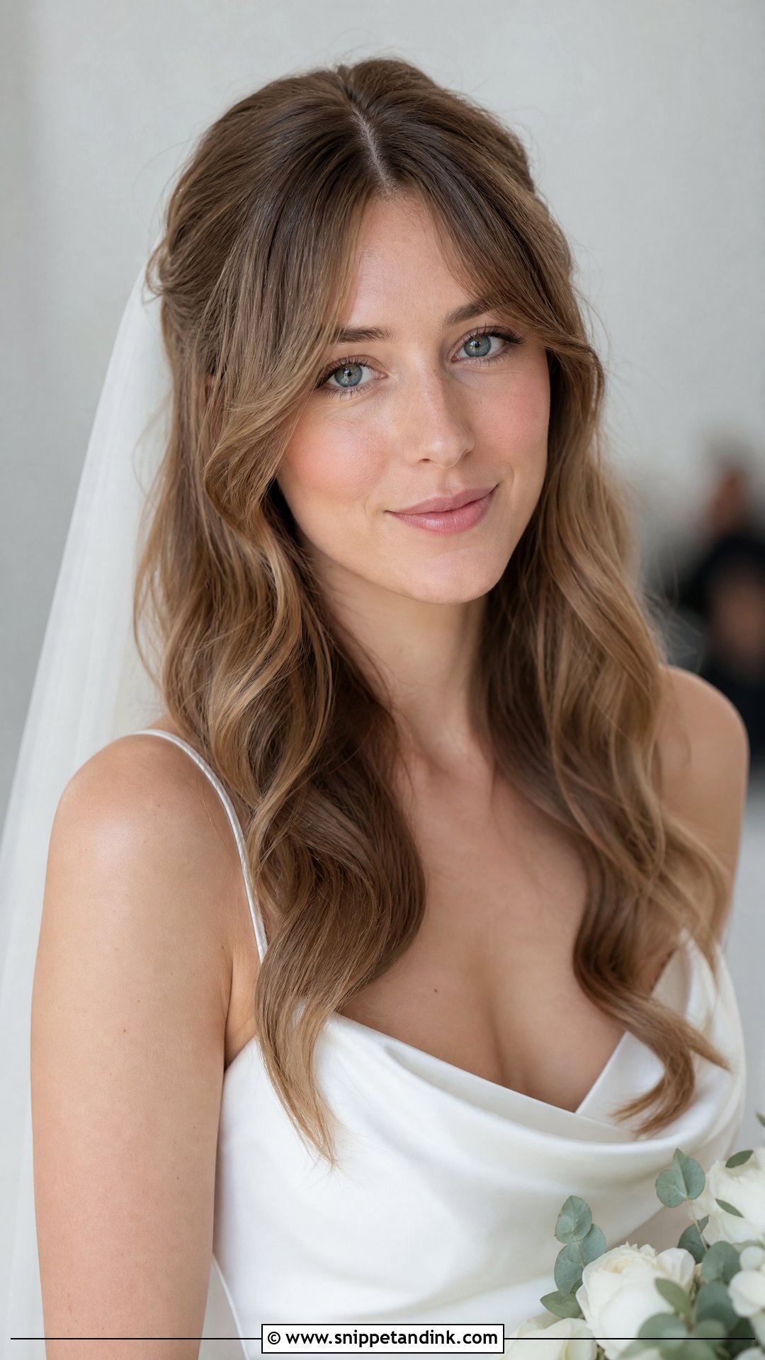 Curtain Bangs With Down Curls Wedding Hair - Snippet and Ink - 20 Wedding Hairstyles Down Curls