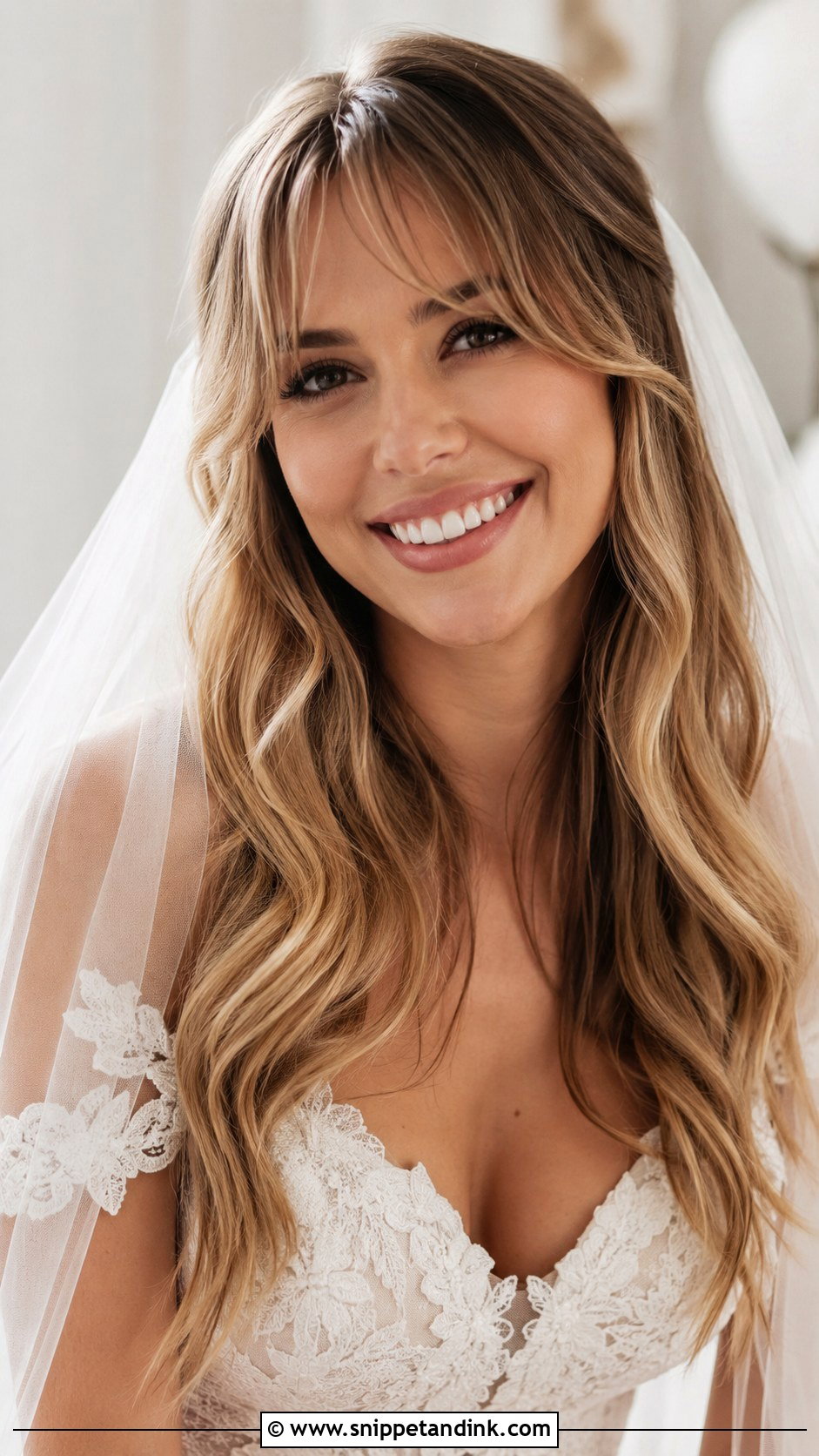 Curtain Bangs With Long Wedding Hair Down - Snippet and Ink - 25 Wedding Hairstyles for Long Hair Down
