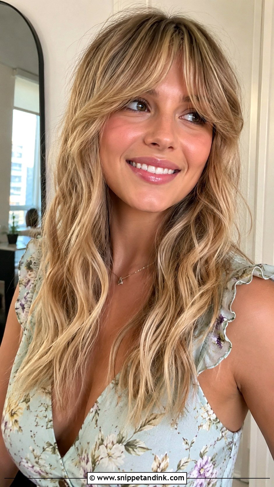 Curtain Bangs With Loose Waves - Snippet and Ink - 20 Wedding Guest Hairstyles Bangs
