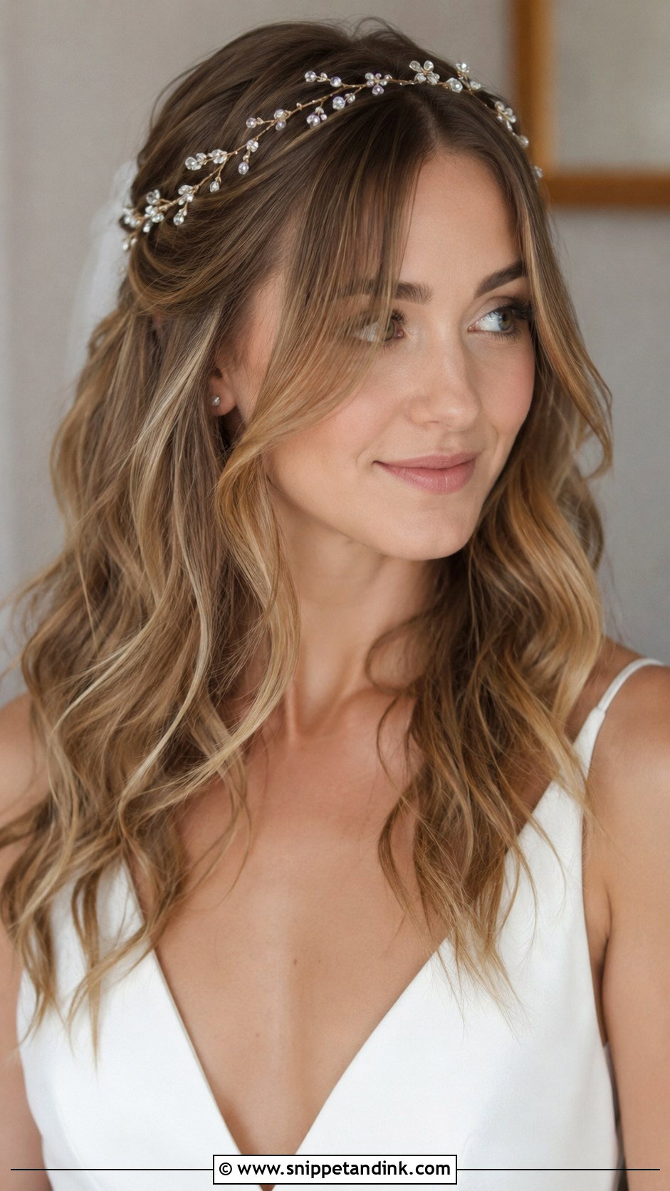 Curtain Bangs With Open Hair for Wedding - Snippet and Ink - 25 Open Hairstyles for Wedding