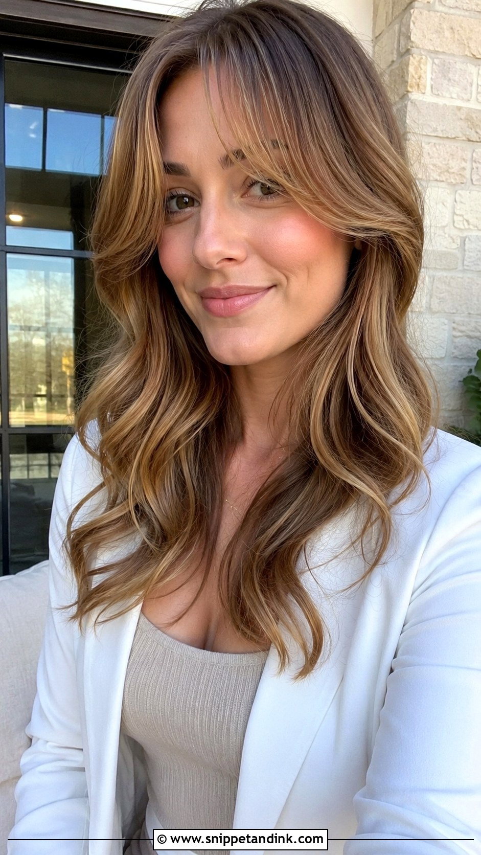 Curtain Bangs With Soft Waves - Snippet and Ink - 25 Engagement Bride Hairstyle Ideas