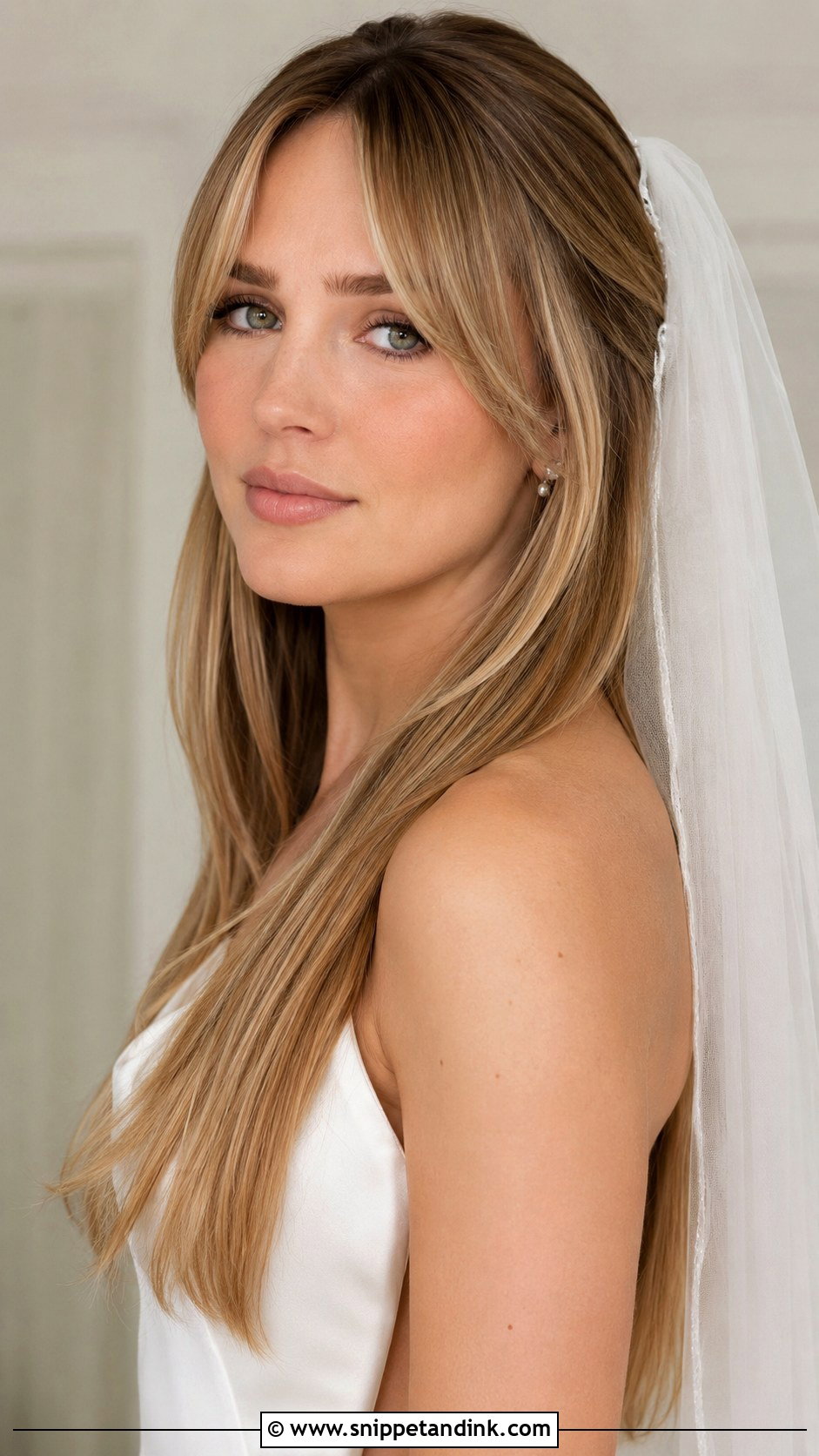Curtain Bangs With Straight Long Hair - Snippet and Ink - 25 Curtain Bangs Wedding Hair Ideas
