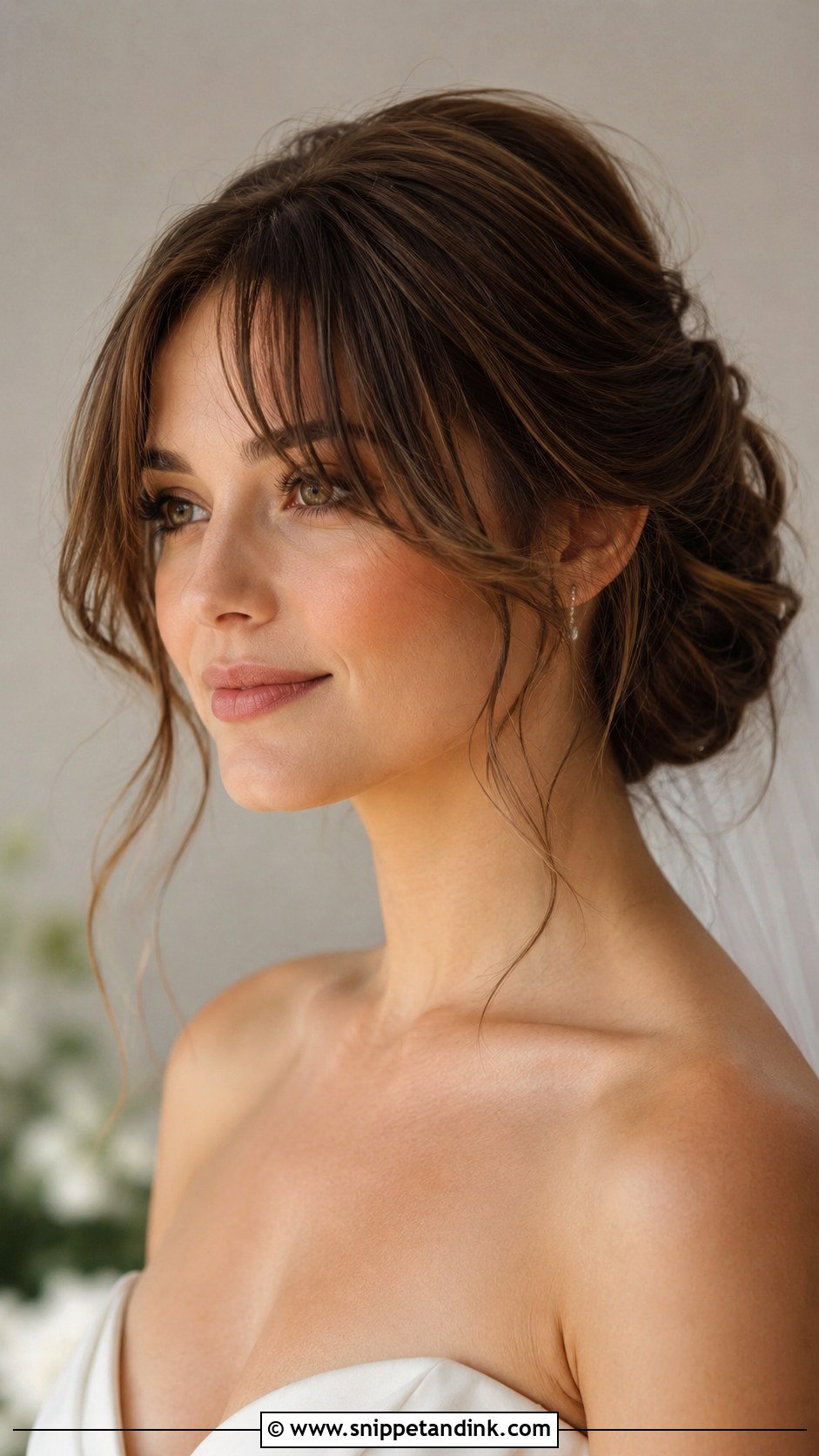 Curtain Bangs With Updo - Snippet and Ink - 20 Winter Wedding Hairstyles