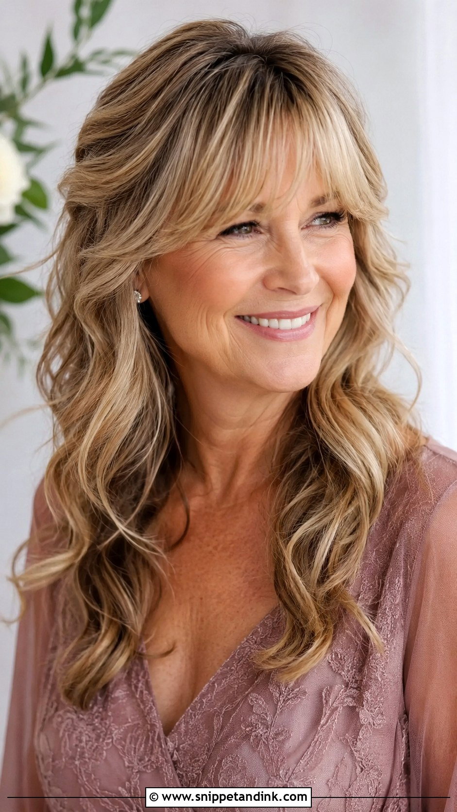 Curtain Bangs With Waves - Snippet and Ink - 25 Mother of Bride Wedding Hair Ideas