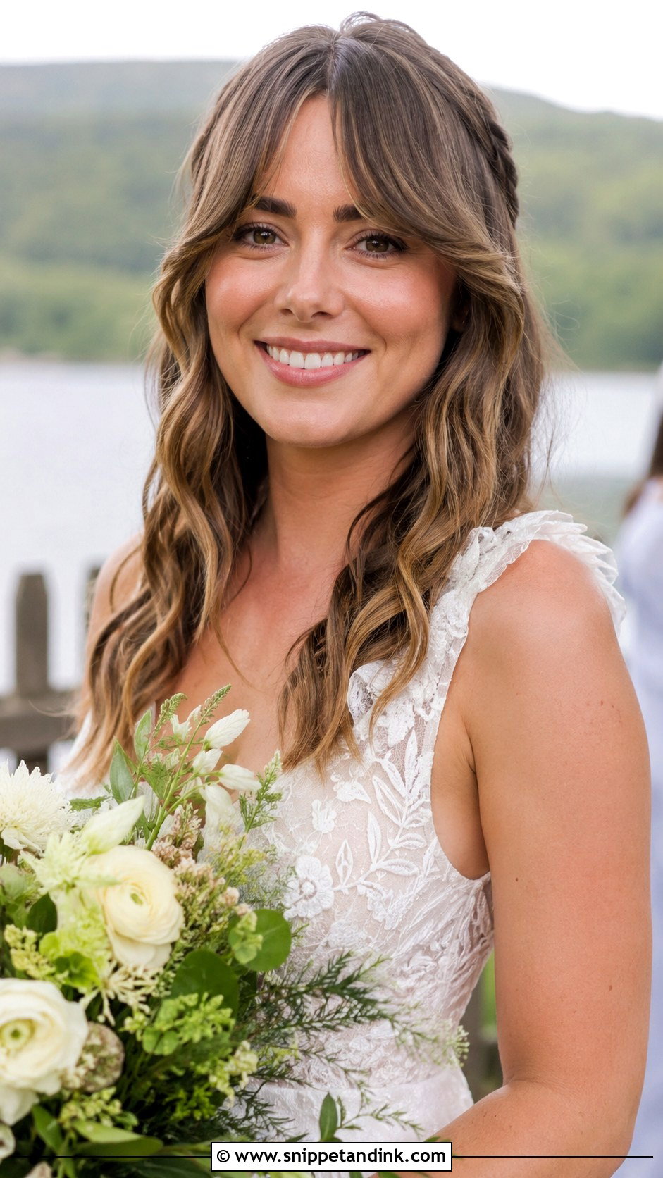 Curtain Bangs with Waves - Snippet and Ink - 25 Simple Hairstyles for Wedding Guest
