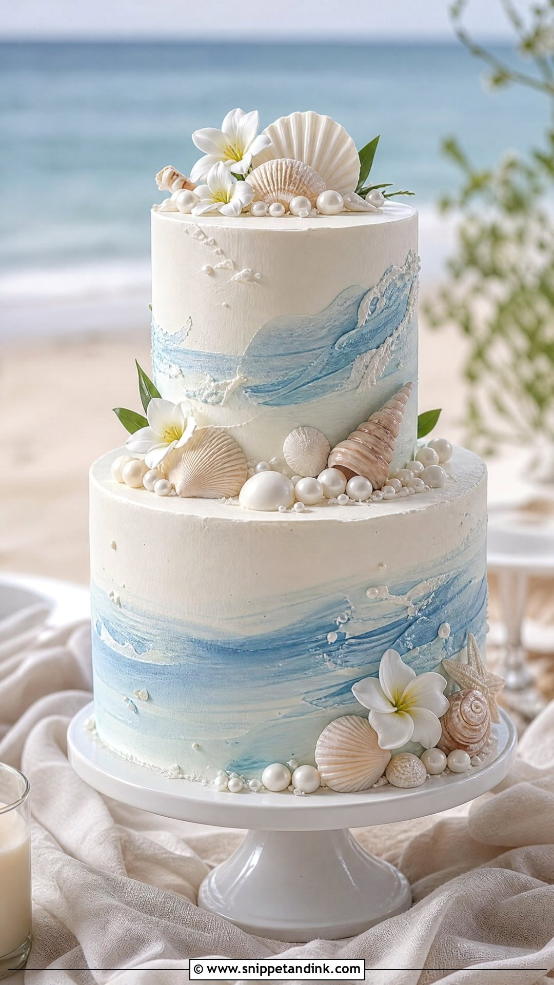 Custom Beach Wedding Cake - Snippet and Ink - 25 Custom Cakes for Wedding