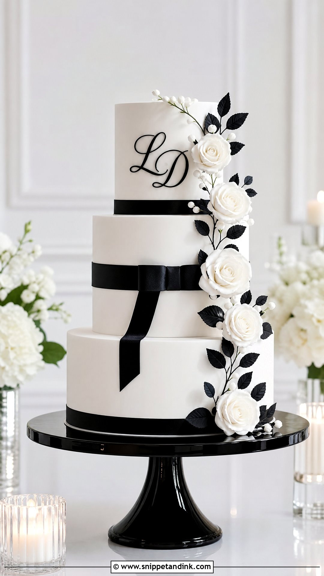 Custom Black And White Wedding Cake - Snippet and Ink - 25 Custom Cakes for Wedding