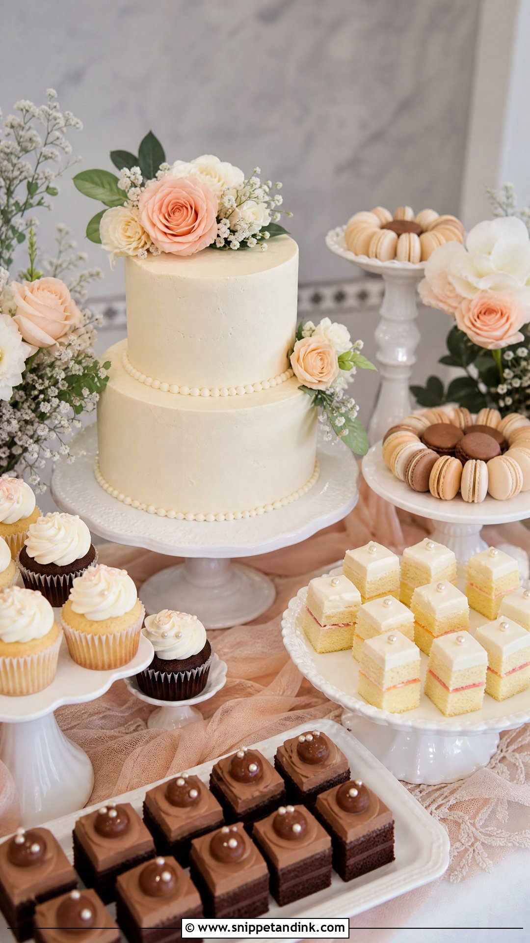 Custom Dessert Table Wedding Cake - Snippet and Ink - 25 Custom Cakes for Wedding