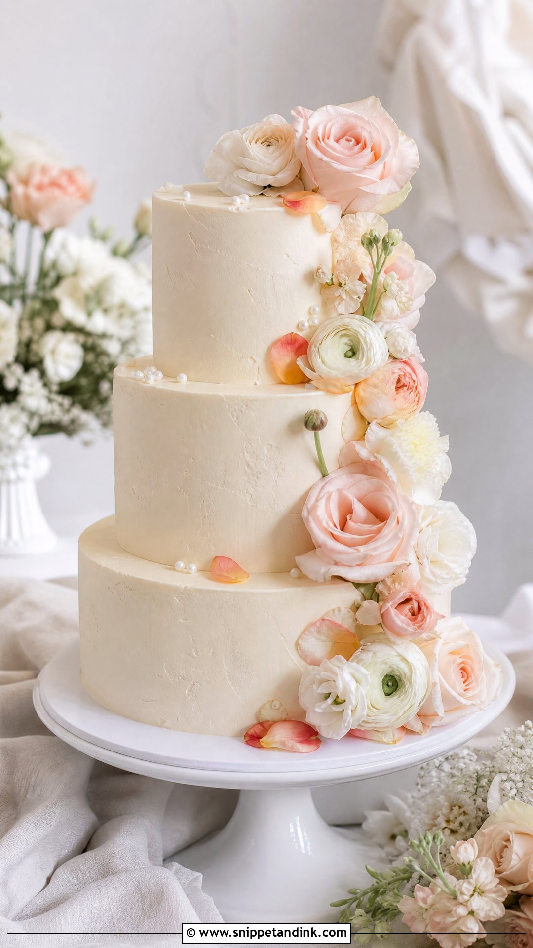 Custom Floral Wedding Cake - Snippet and Ink - 25 Custom Cakes for Wedding
