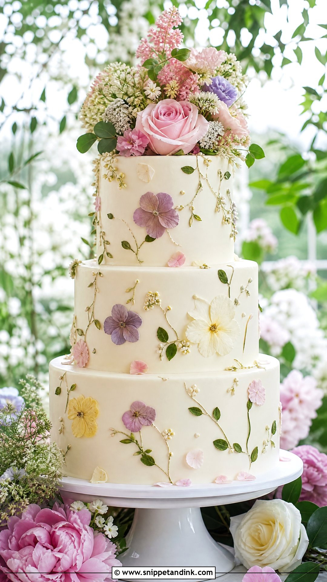 Custom Garden Wedding Cake - Snippet and Ink - 25 Custom Cakes for Wedding