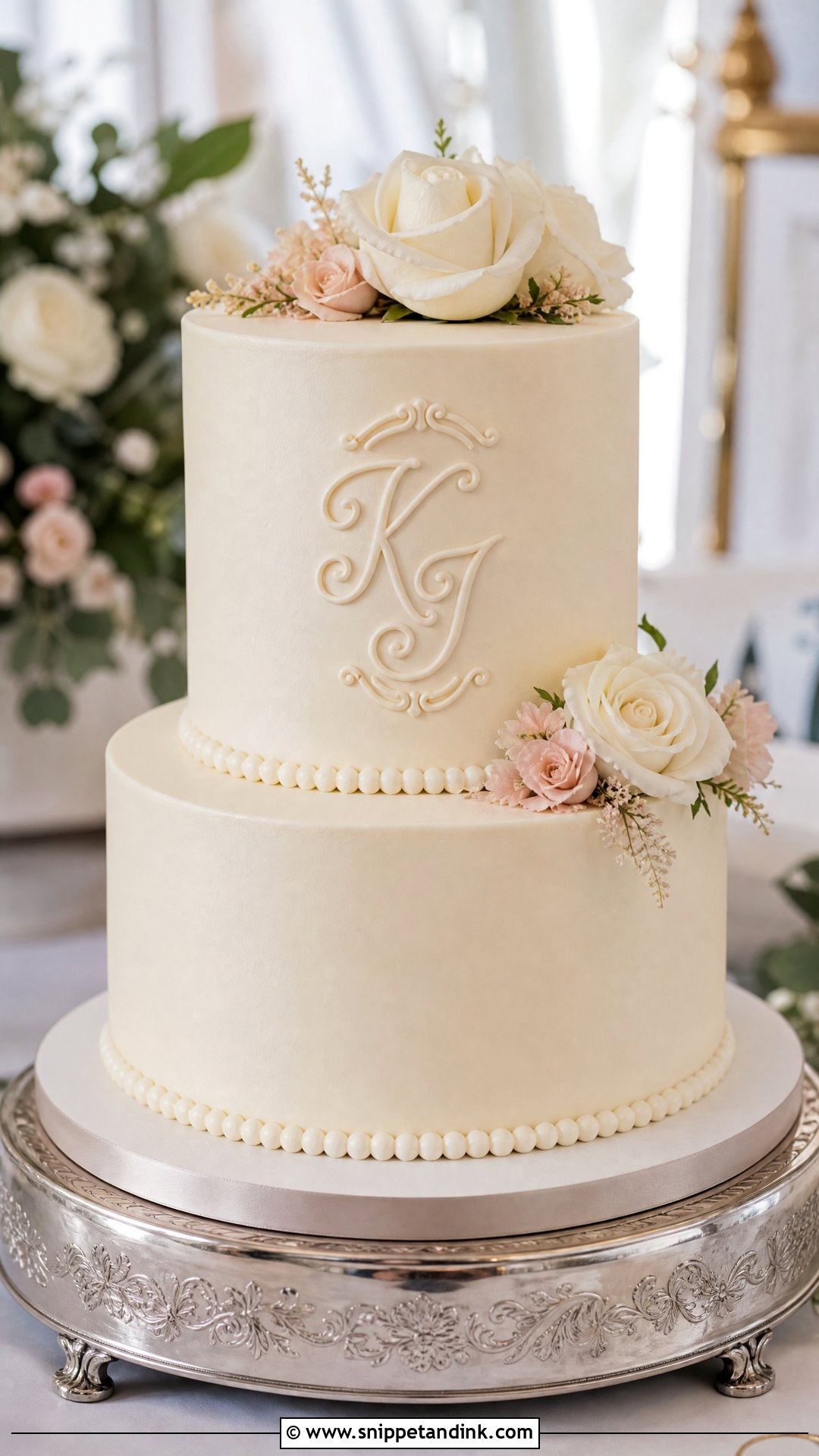 Custom Monogram Wedding Cake - Snippet and Ink - 25 Custom Cakes for Wedding