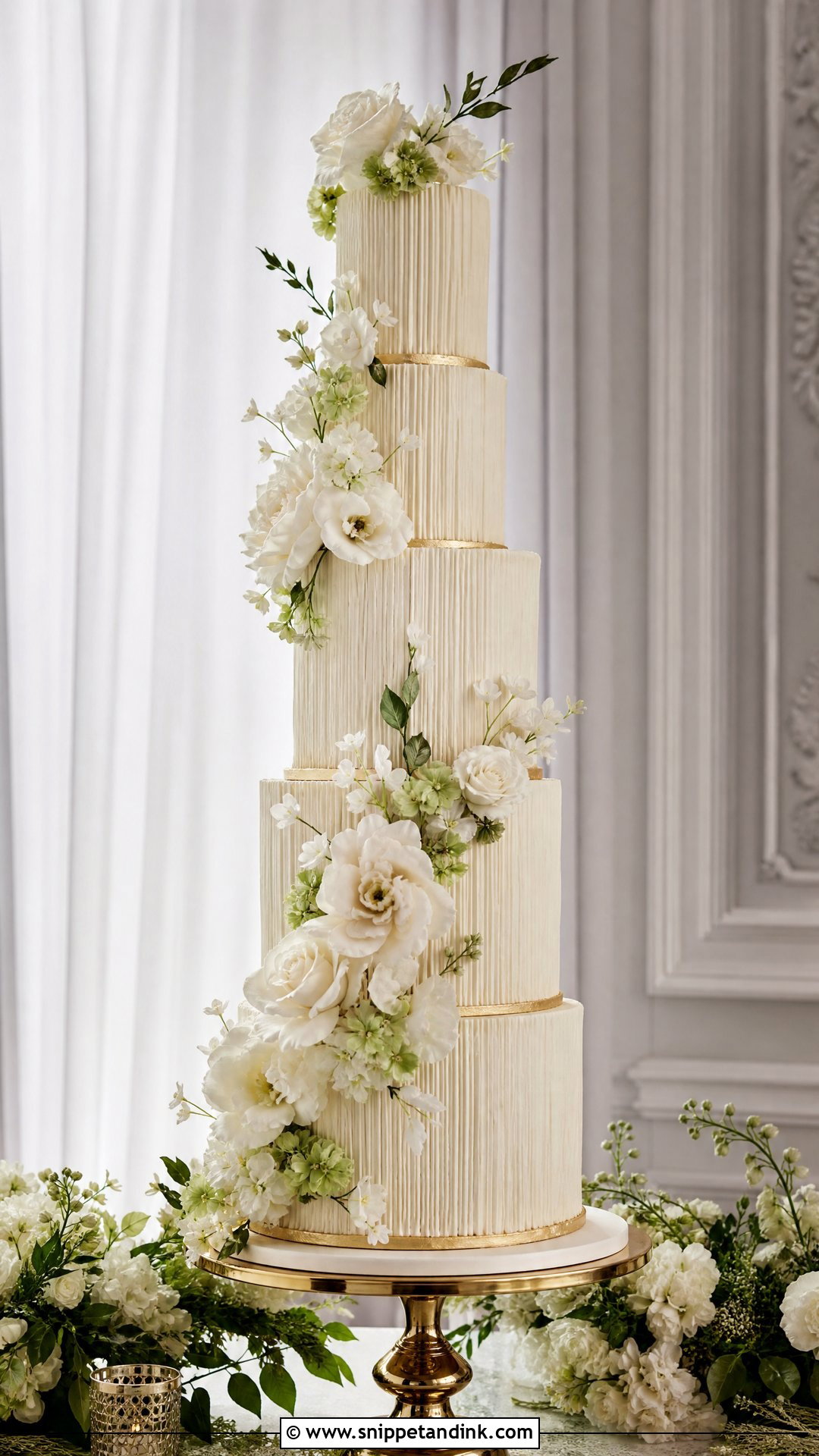 Custom Tall Wedding Cake - Snippet and Ink - 25 Custom Cakes for Wedding