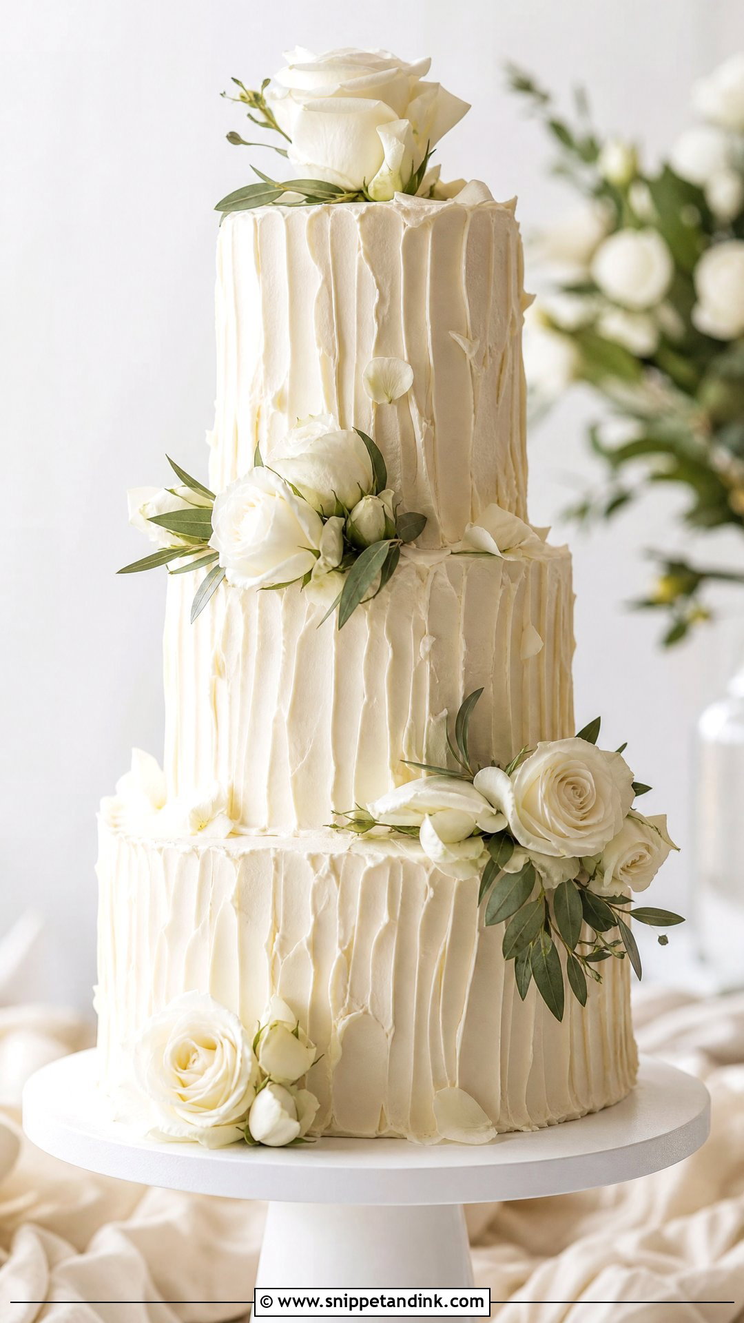 Custom Textured Buttercream Wedding Cake - Snippet and Ink - 25 Custom Cakes for Wedding