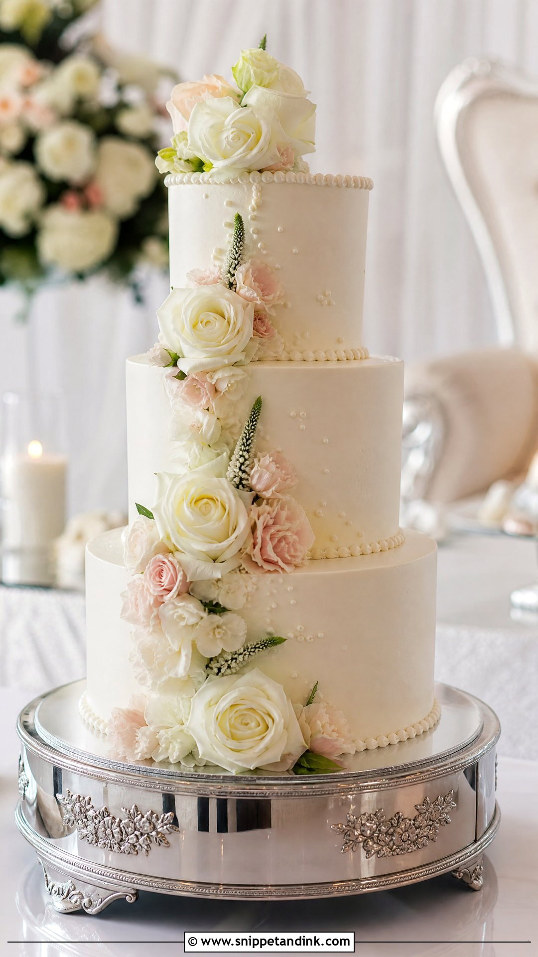 Custom Three Tier Wedding Cake - Snippet and Ink - 25 Custom Cakes for Wedding