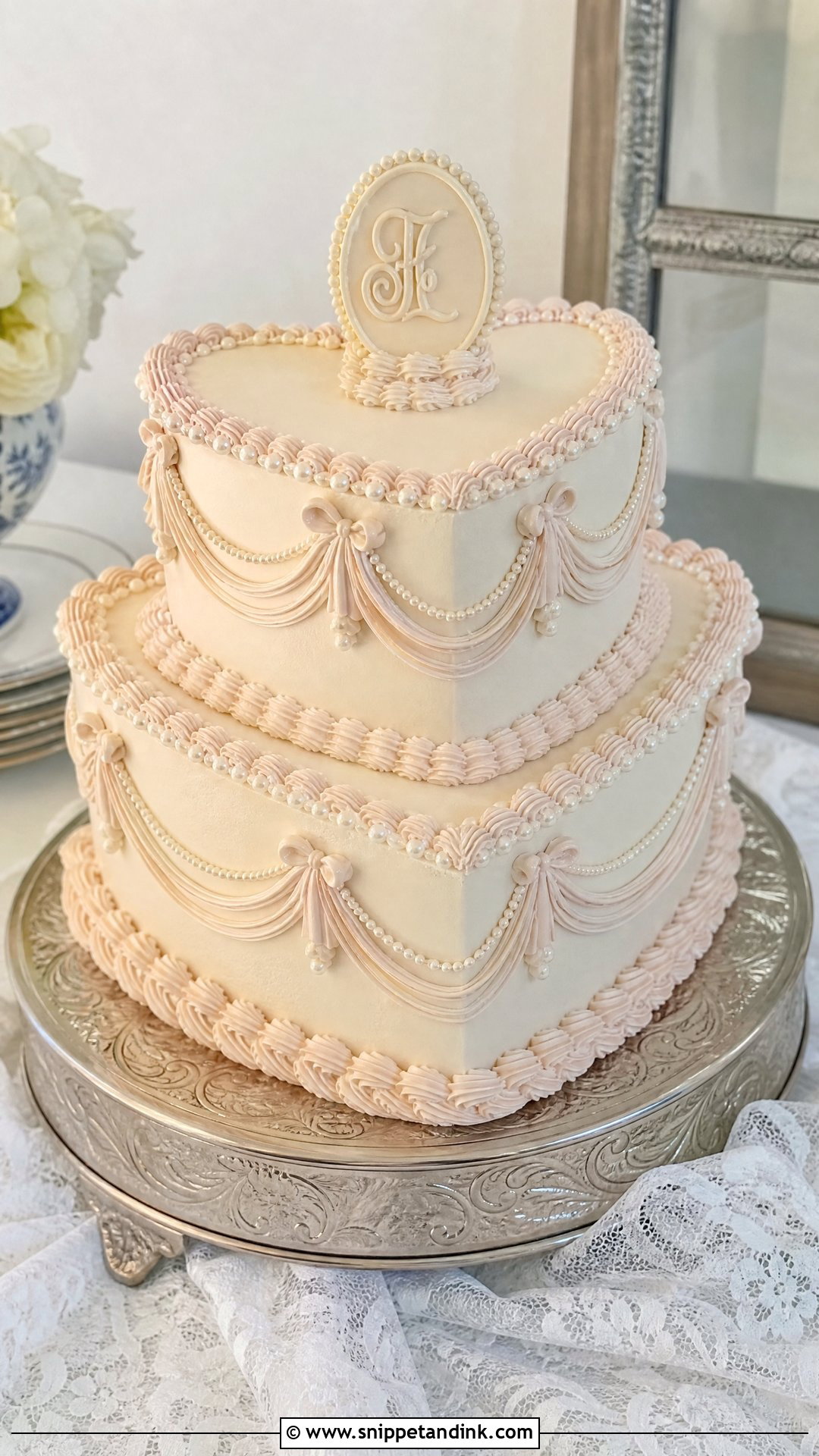 Custom Vintage Wedding Cake - Snippet and Ink - 25 Custom Cakes for Wedding
