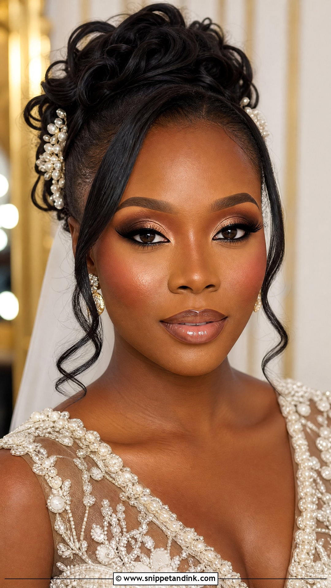 Cut Crease Black Bridal Makeup - Snippet and Ink - 20 Black Bridal Makeup Wedding Day Ideas