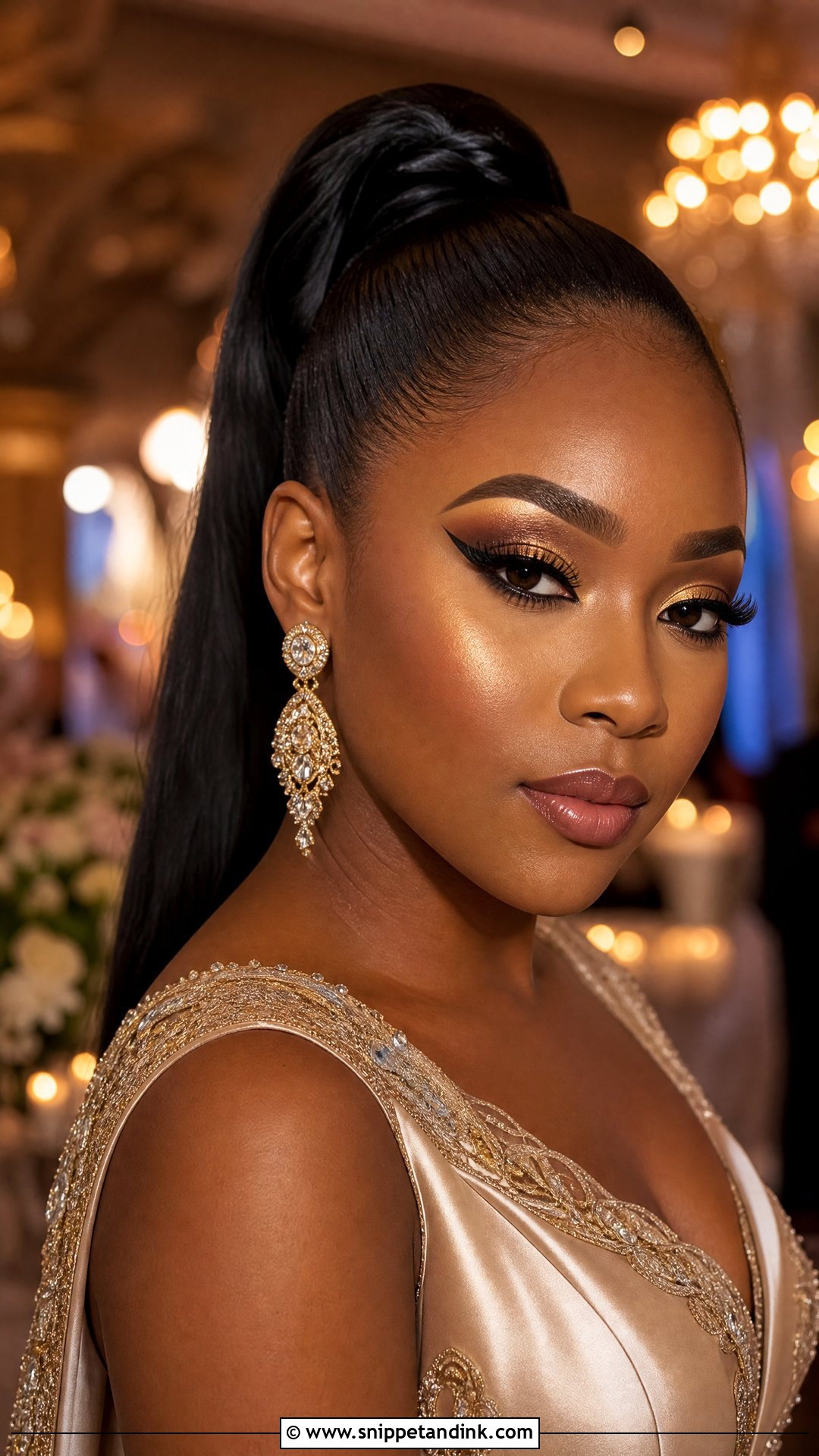 Cut Crease Black Bride Makeup - Snippet and Ink - 20 Black Wedding Makeup Ideas
