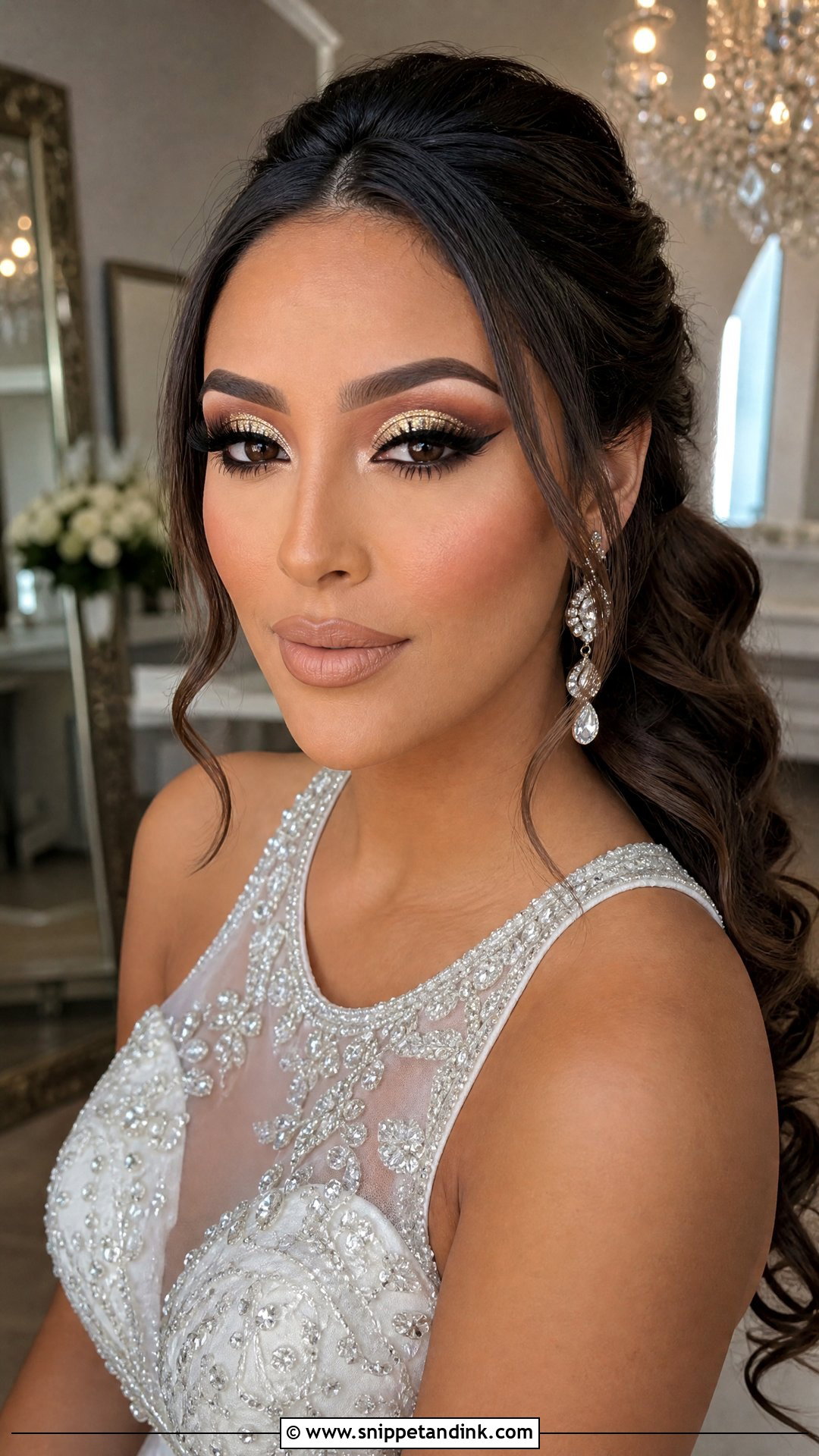 Cut Crease Glam Bride Makeup - Snippet and Ink - 35 Glam Bride Makeup Ideas