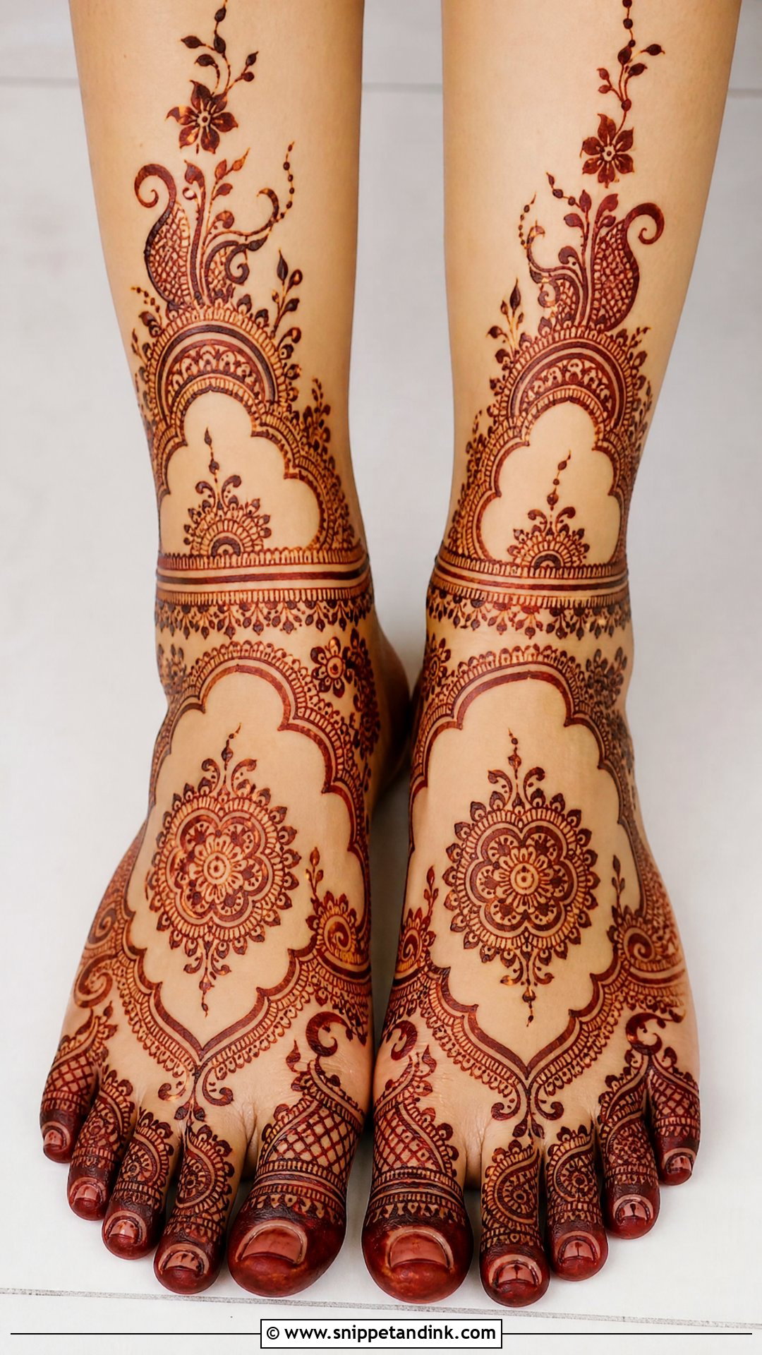 Cut Work Bridal Feet Mehndi Design - Snippet and Ink - 30 Cut Work Mehndi Design Ideas
