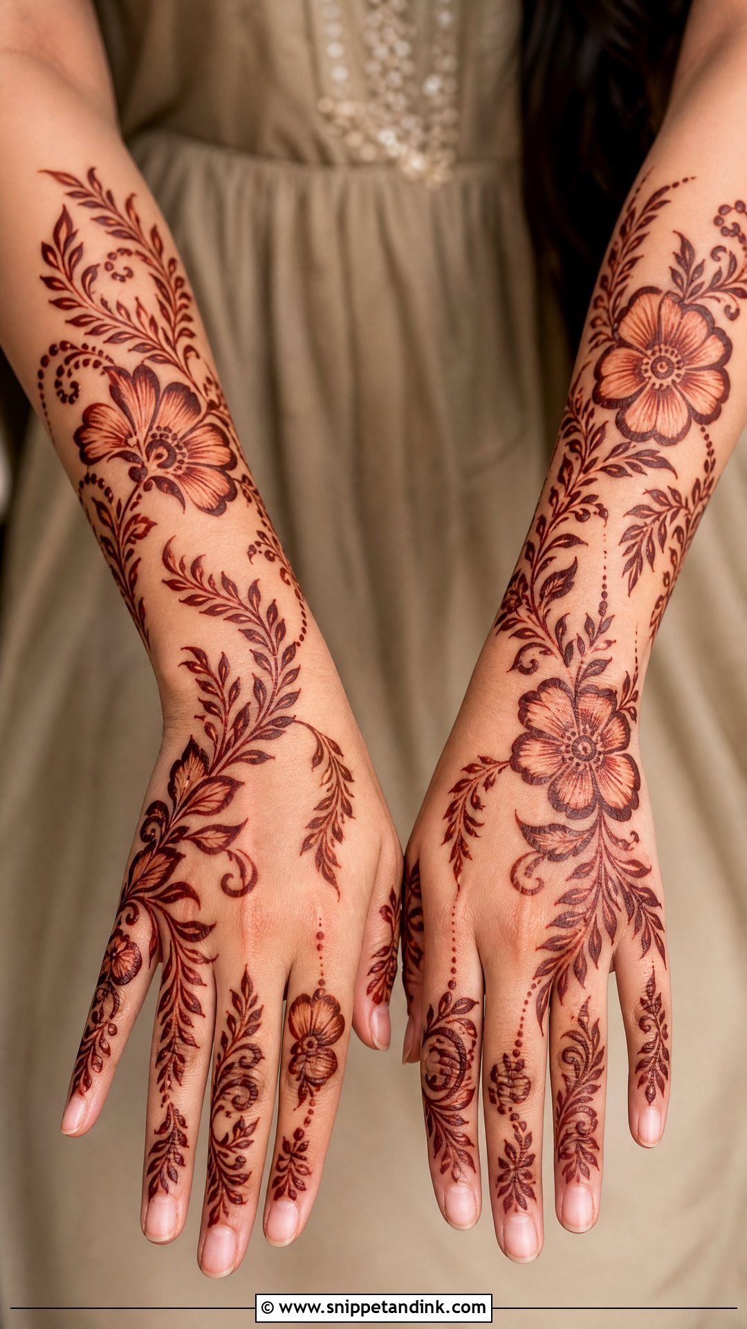 Cut Work Floral Mehndi Design - Snippet and Ink - 30 Cut Work Mehndi Design Ideas