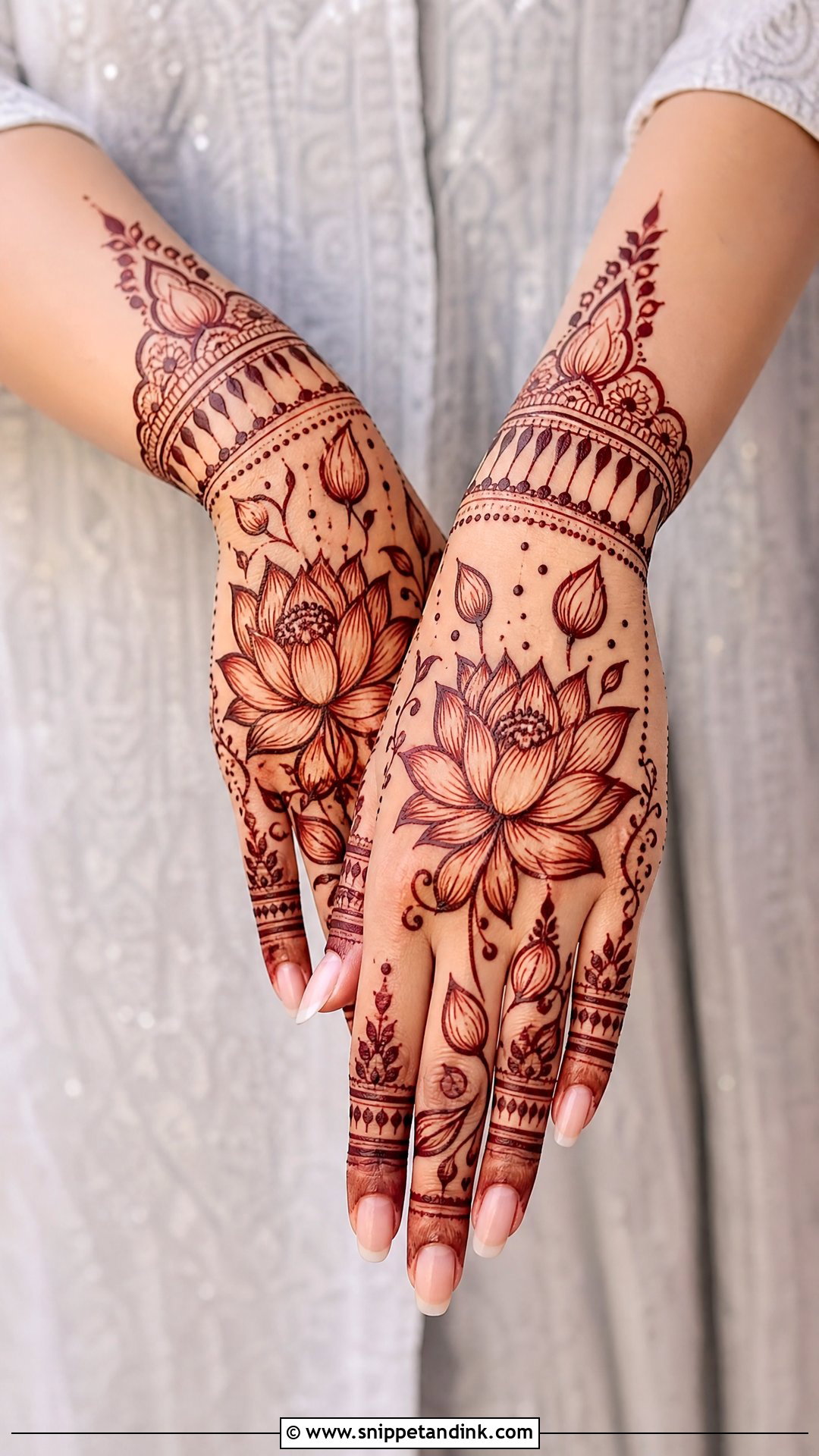 Cut Work Lotus Mehndi Design - Snippet and Ink - 30 Cut Work Mehndi Design Ideas