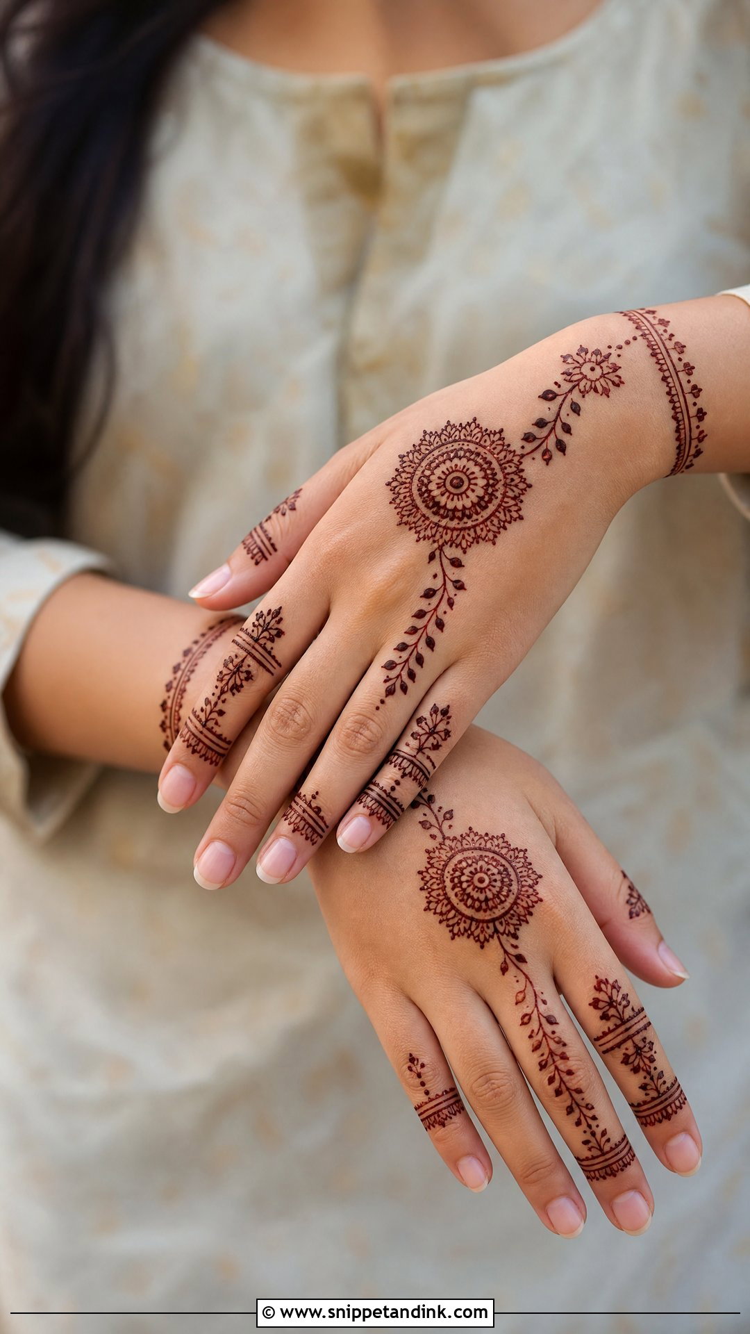 Cut Work Minimal Mehndi Design - Snippet and Ink - 30 Cut Work Mehndi Design Ideas