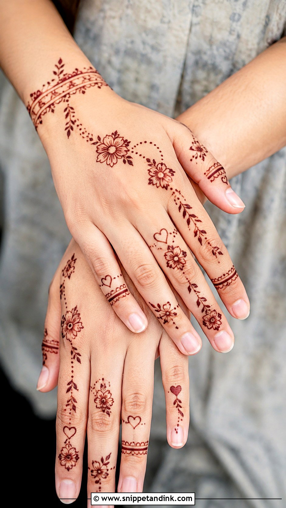 Cute Back Hand Mehndi Design - Snippet and Ink - 35 Back Hand Mehndi Designs