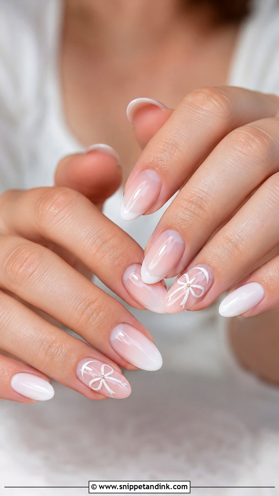 Cute Bow Wedding Nails For Bride - Snippet and Ink - 20 Cute Wedding Nails the Bride