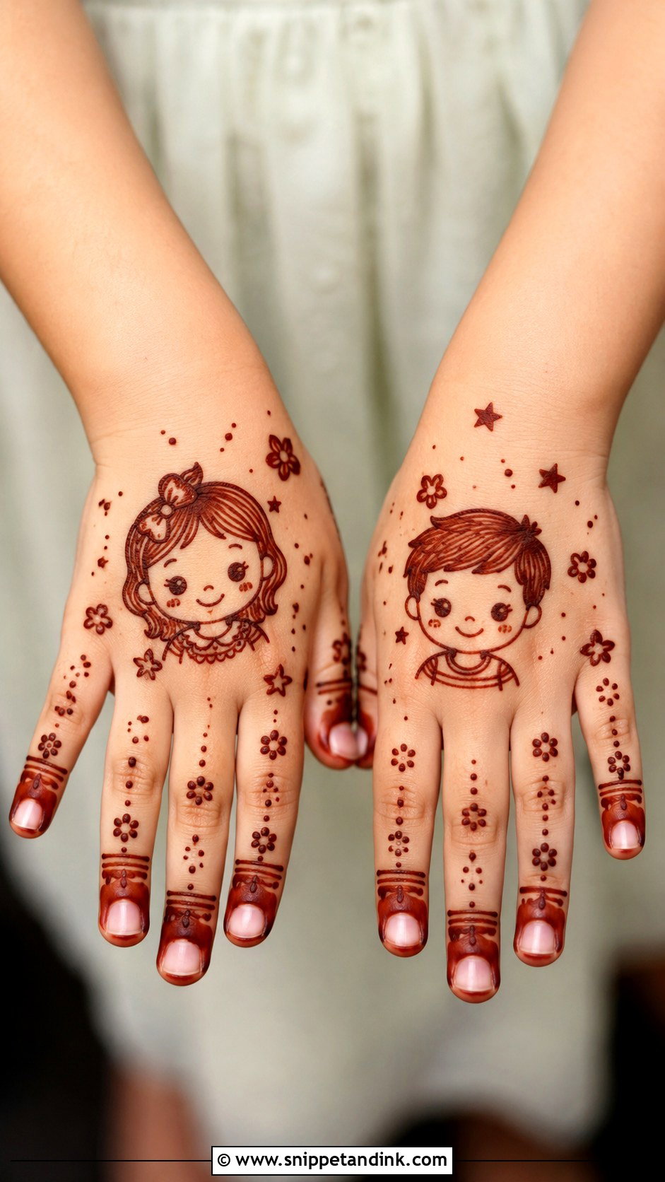 Cute Cartoon Mehndi Design For Kids - Snippet and Ink - 30 Cute Mehndi Designs for Kids