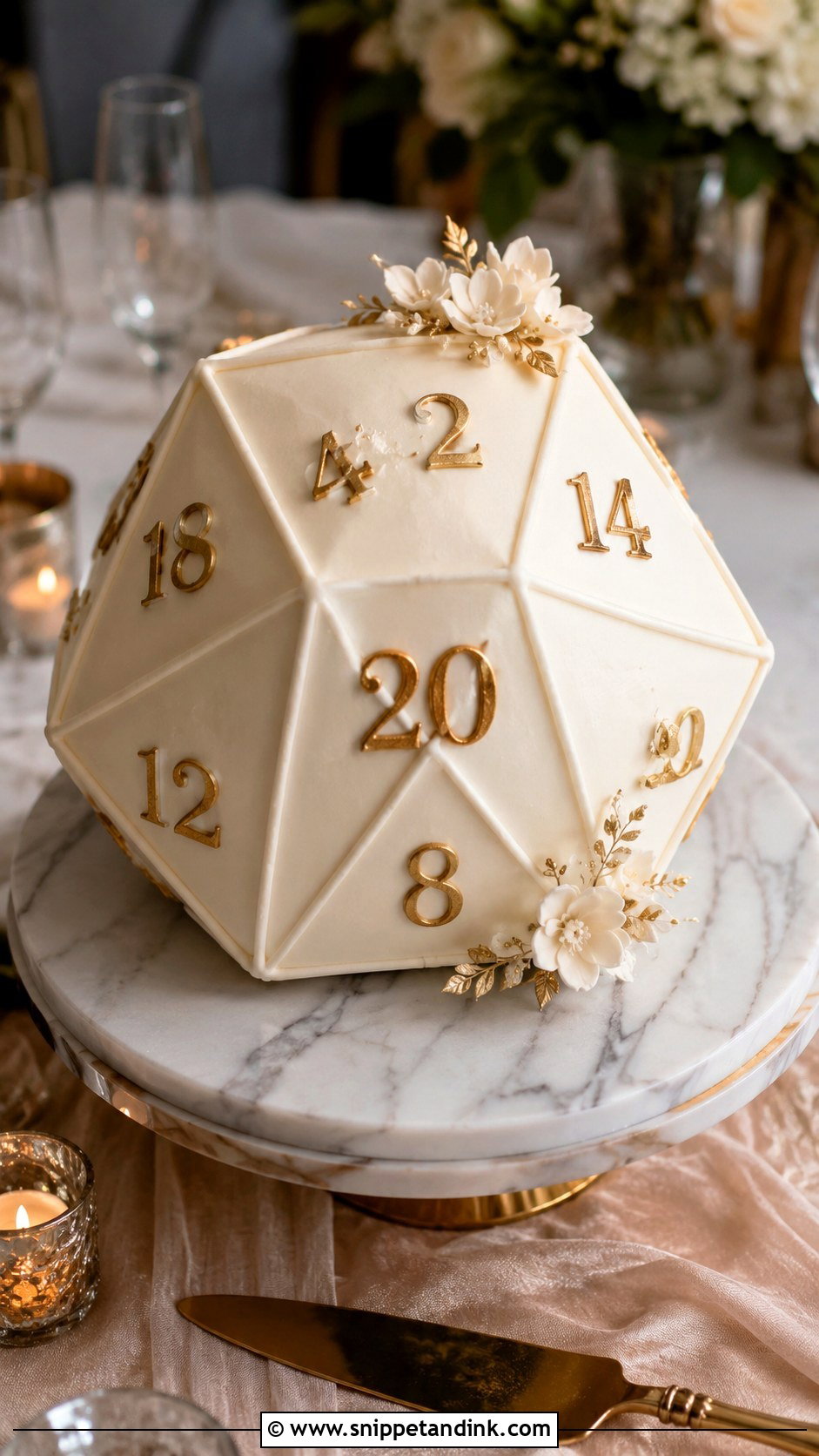 D20 Wedding Cake - Snippet and Ink - 25 Dungeons and Dragons Wedding Cake Ideas