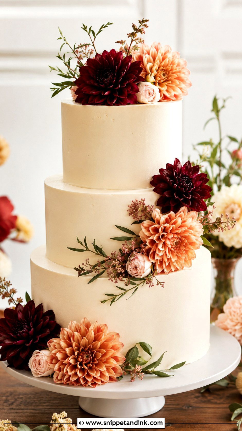 Dahlia Wedding Cake - Snippet and Ink - 25 Flowers for Wedding Cake Ideas