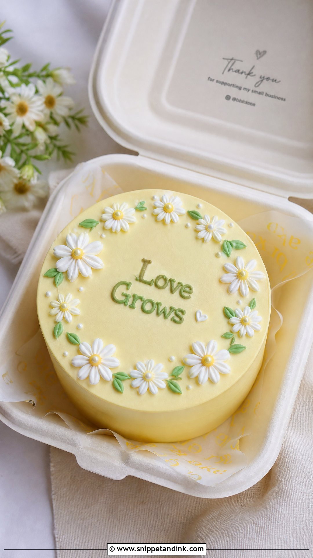 Daisy Anniversary Bento Cake - Snippet and Ink - 30 Anniversary Bento Cake Ideas