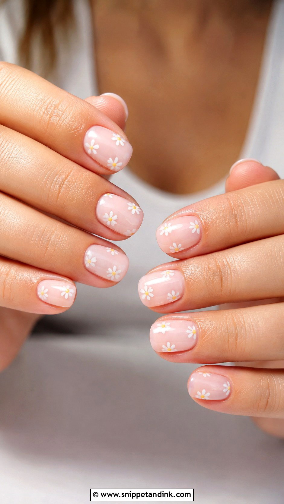 Daisy Bridal Nails - Snippet and Ink - 20 Bridal Nails with Flowers