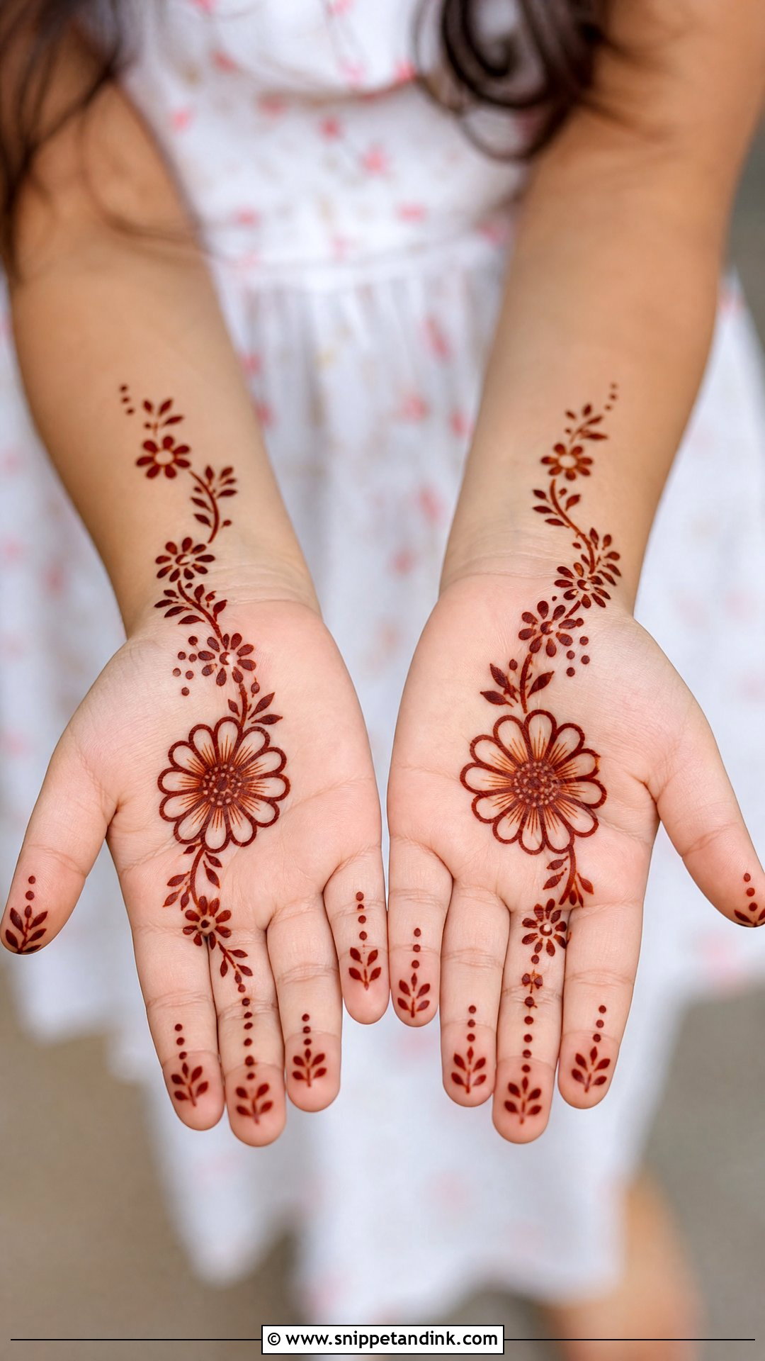 Daisy Kids Mehndi Design - Snippet and Ink - 25 Small Kids Mehndi Designs