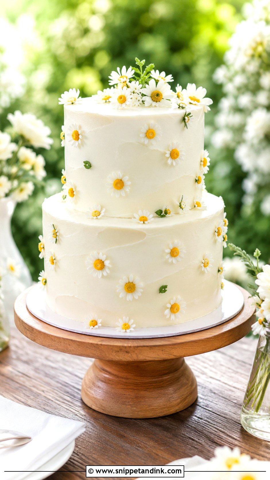 Daisy Wedding Cake - Snippet and Ink - 25 Flowers for Wedding Cake Ideas