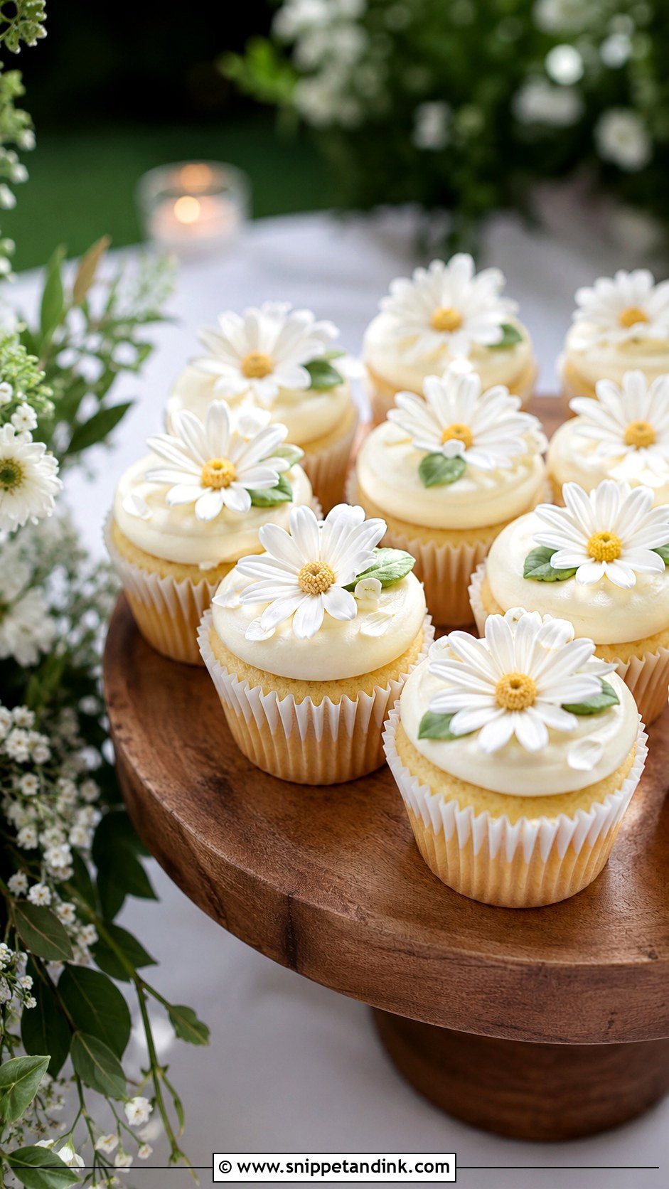 Daisy Wedding Cupcakes - Snippet and Ink - 20 Cupcake Ideas with Flowers for Wedding
